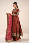 3 Piece Embroidered Raw Silk Suit
