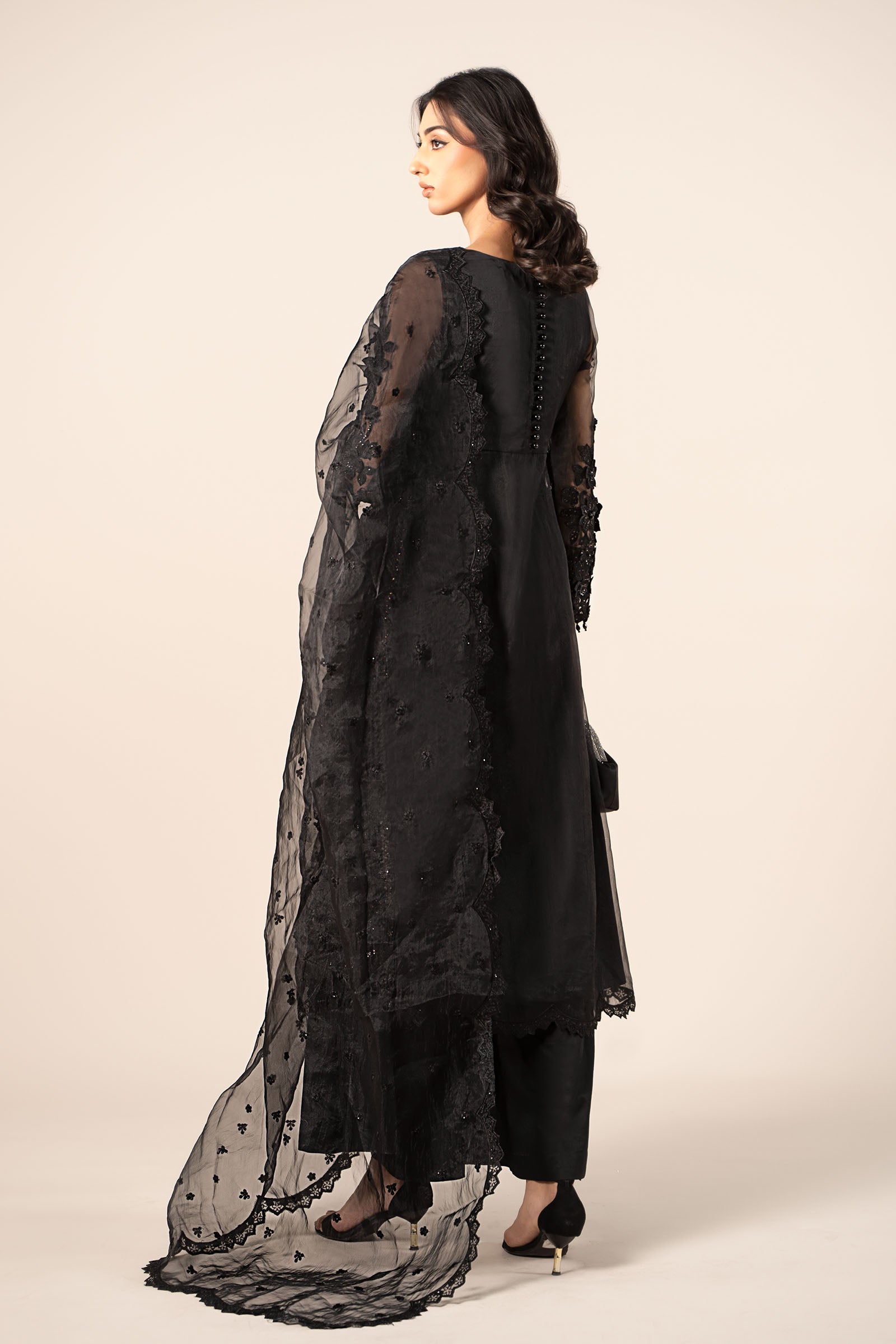 3 Piece Embroidered Organza Suit