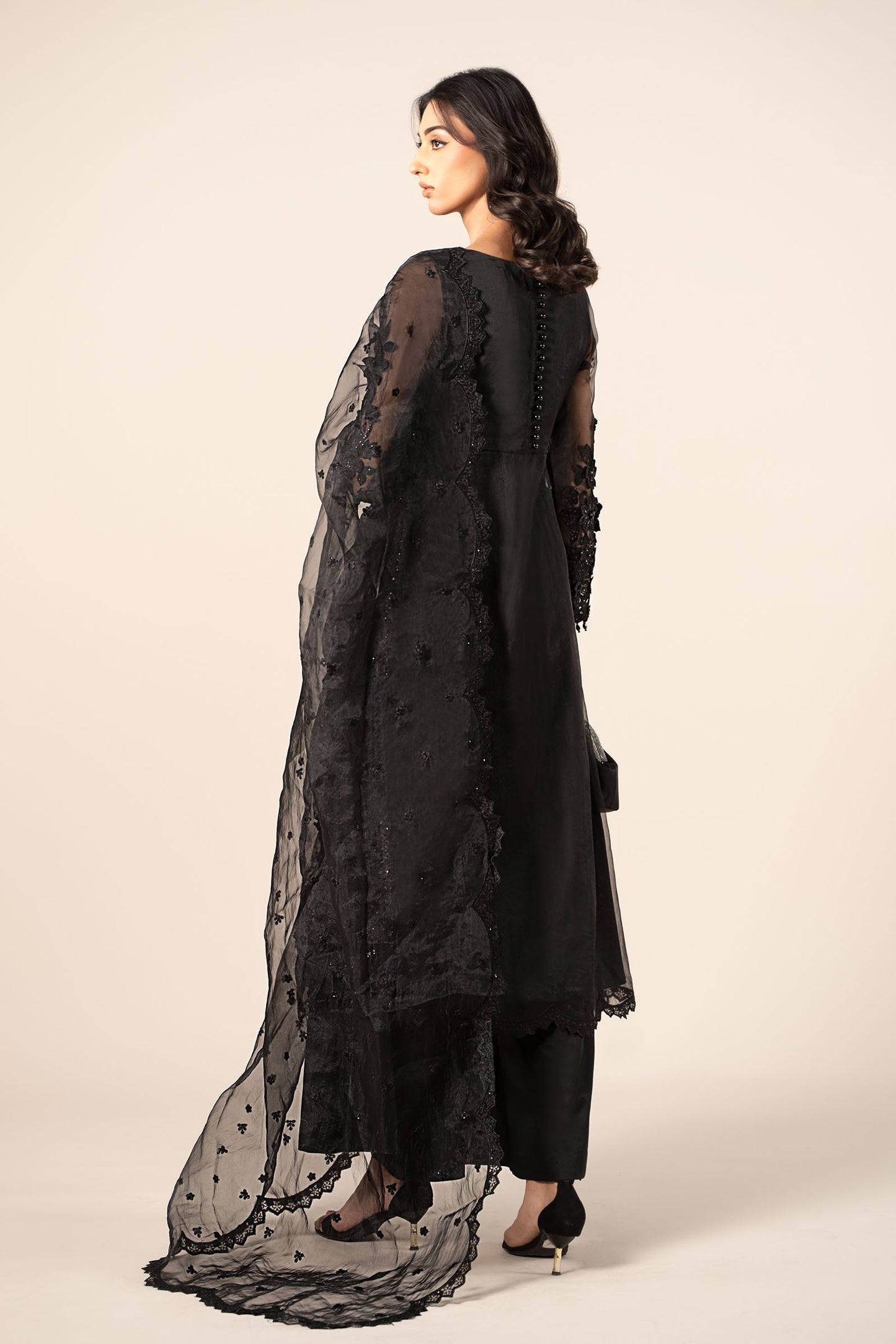 3 Piece Embroidered Organza Suit