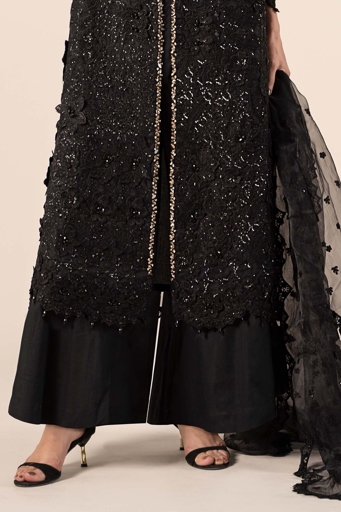 3 Piece Embroidered Organza Suit