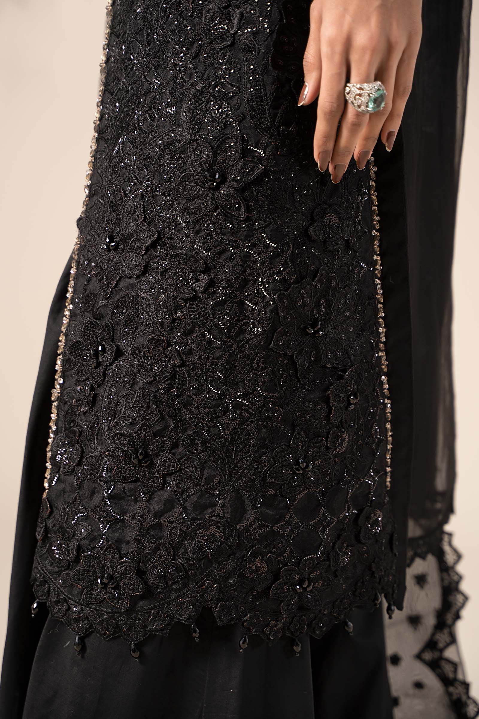3 Piece Embroidered Organza Suit