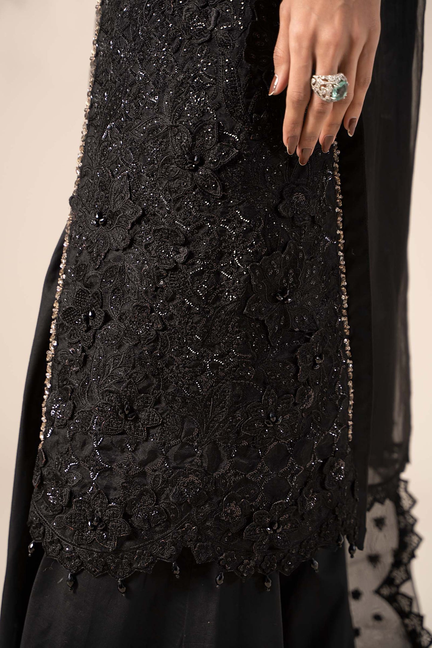 3 Piece Embroidered Organza Suit