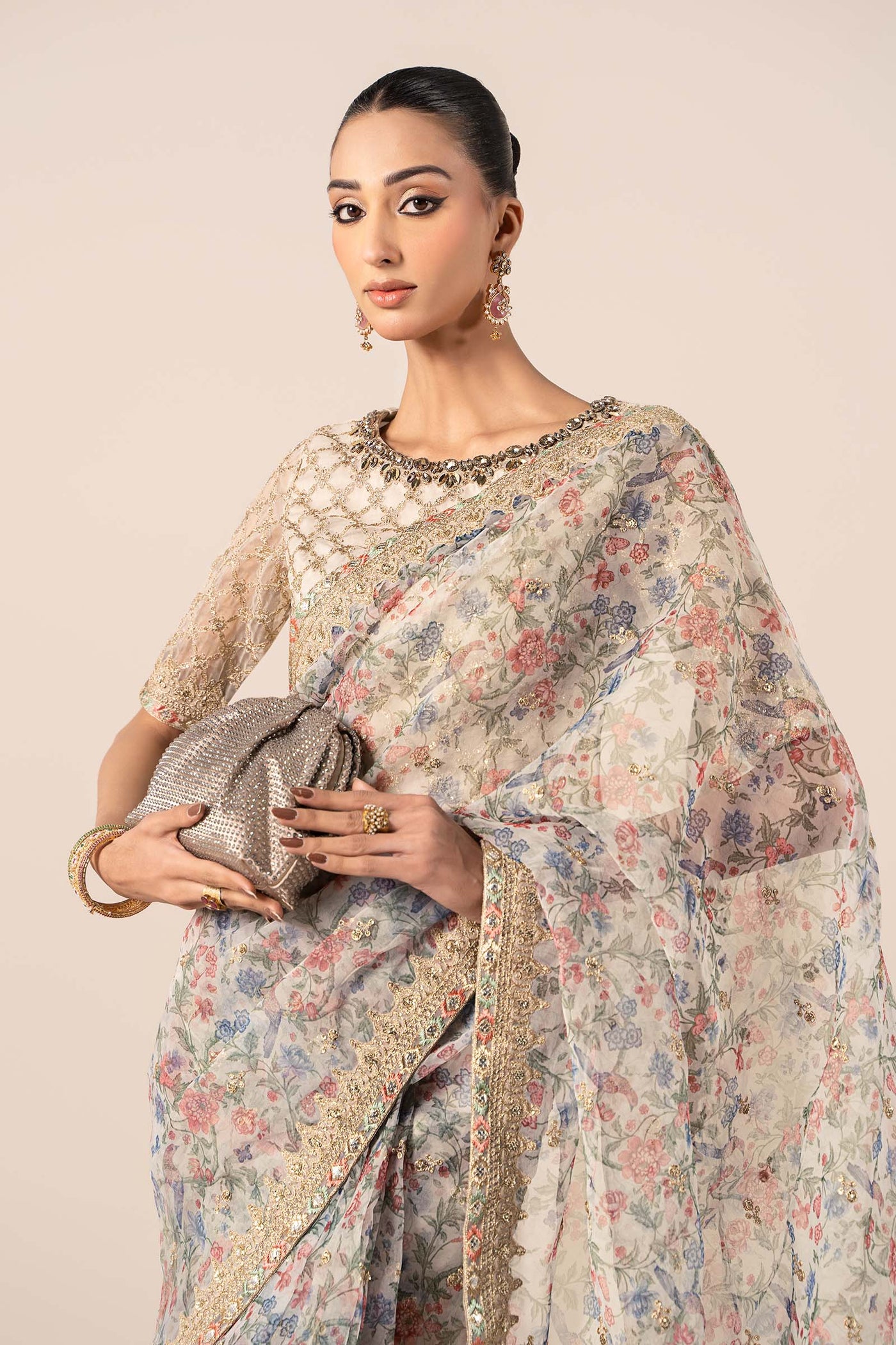 Embroidered Organza Saree | SF-EF25-08