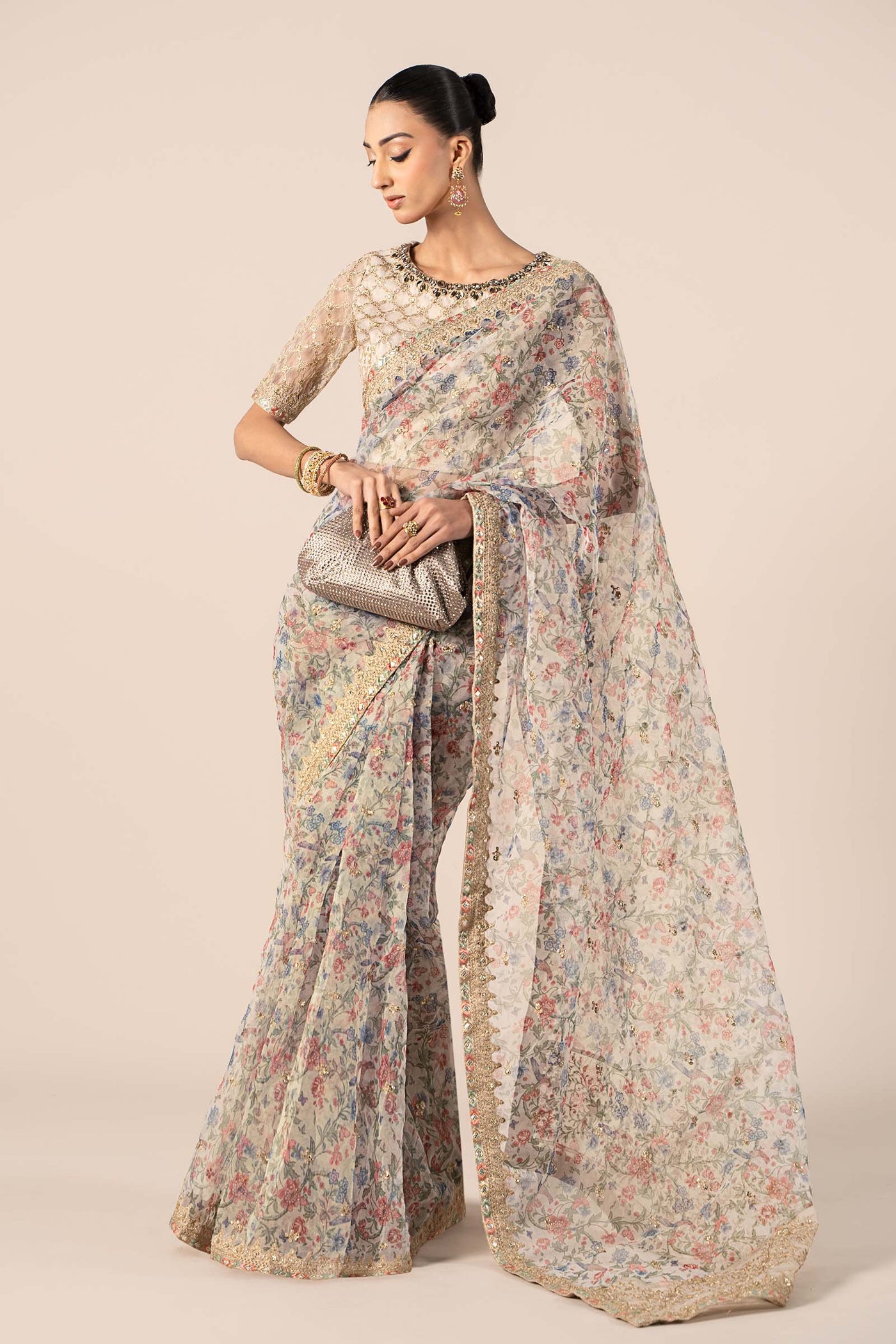 Embroidered Organza Saree | SF-EF25-08