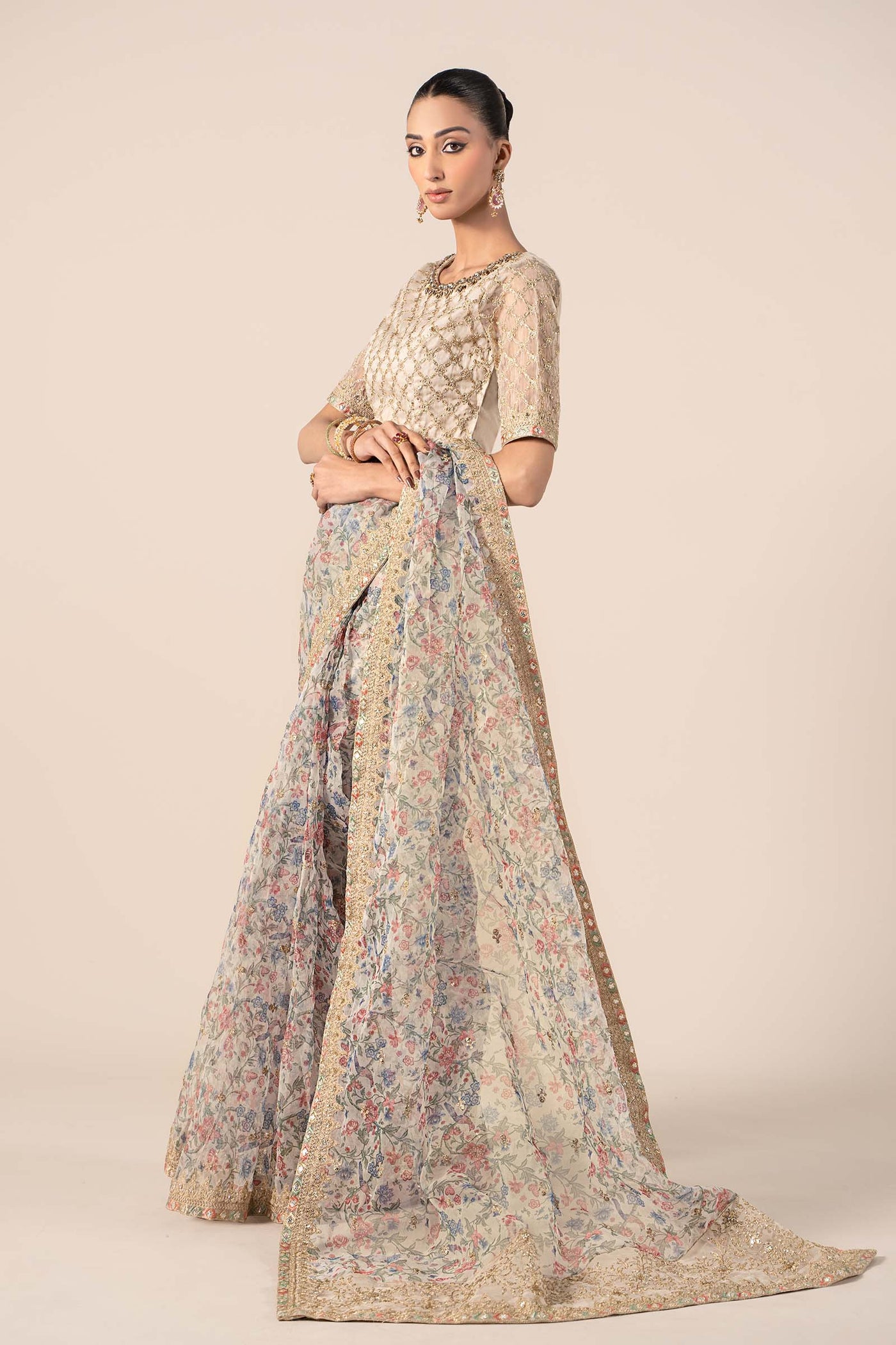 Embroidered Organza Saree | SF-EF25-08