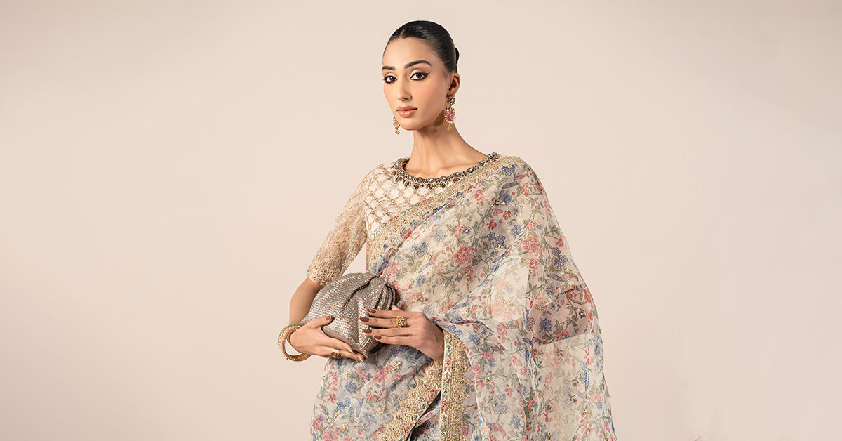 Embroidered Organza Saree | SF-EF25-08
