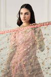 3 Piece Embroidered Raw Silk Suit