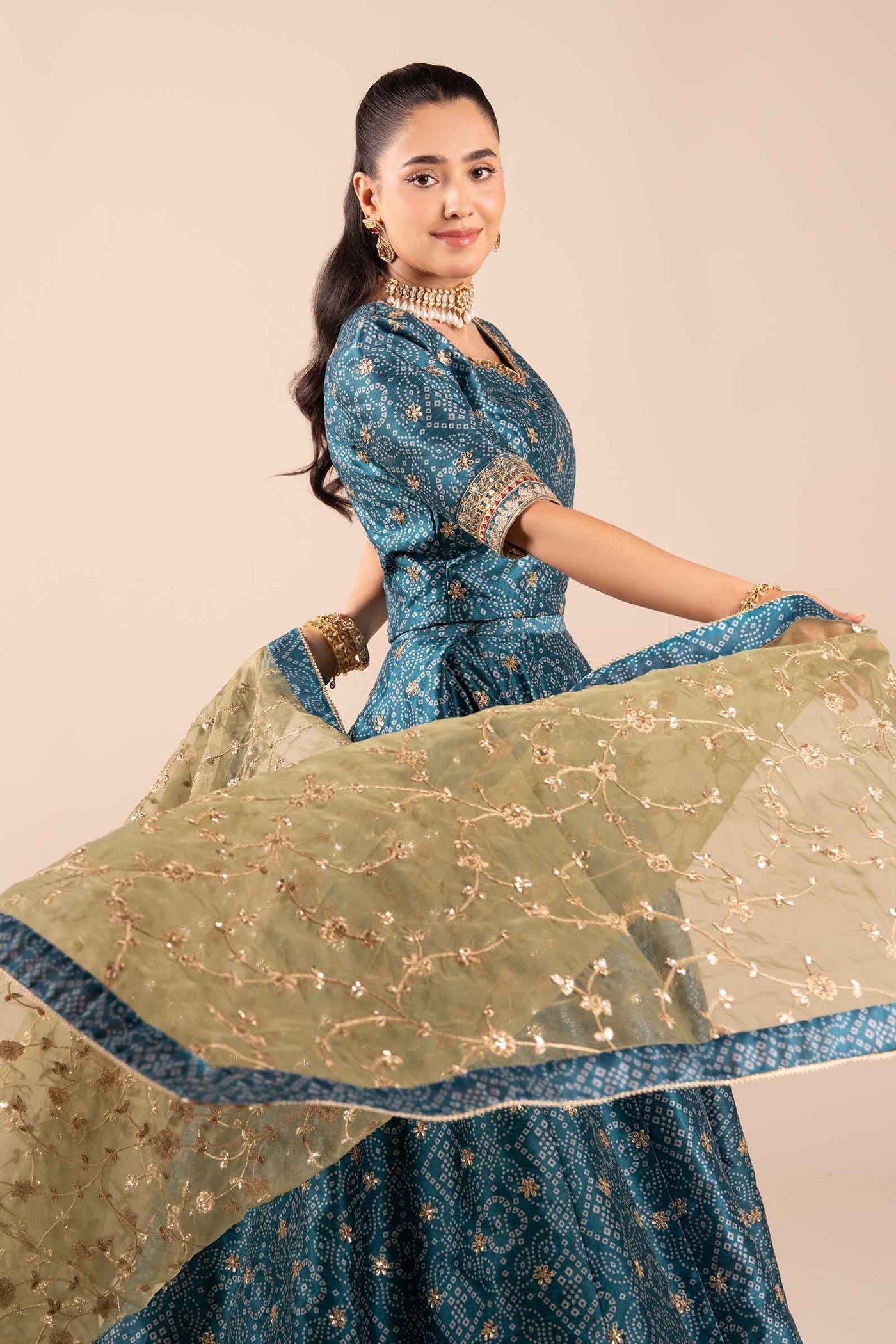 3 Piece Embroidered Raw Silk Suit | SF-EF25-11