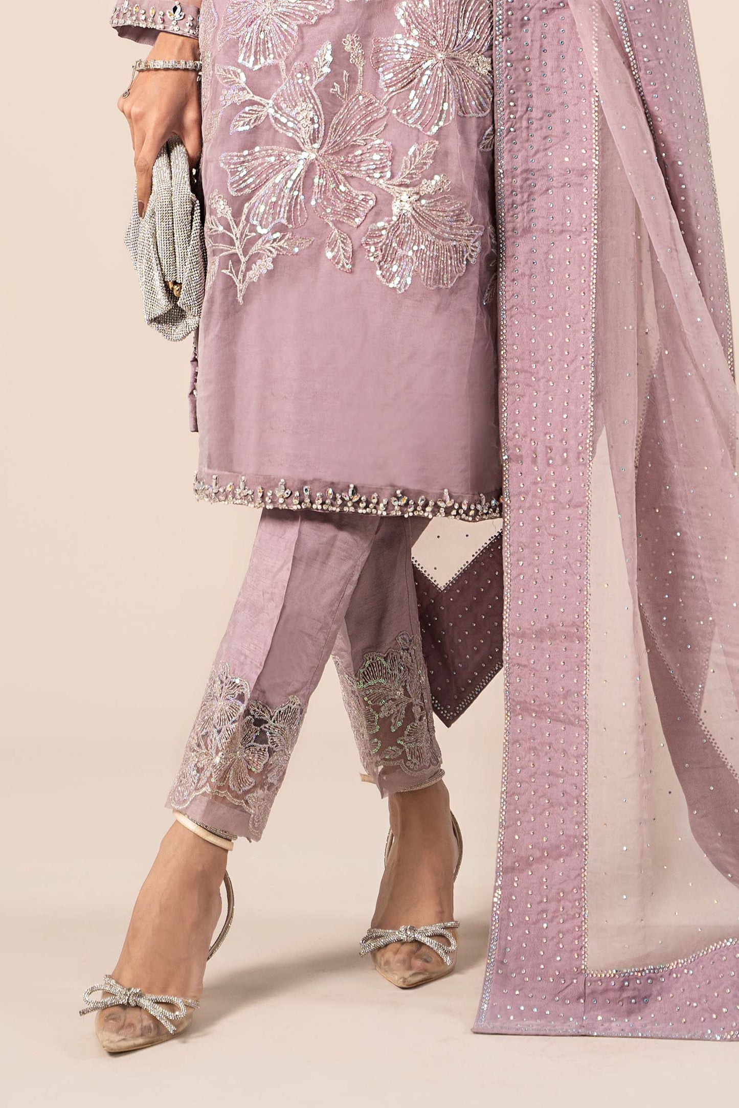 3 Piece Embroidered Organza Suit