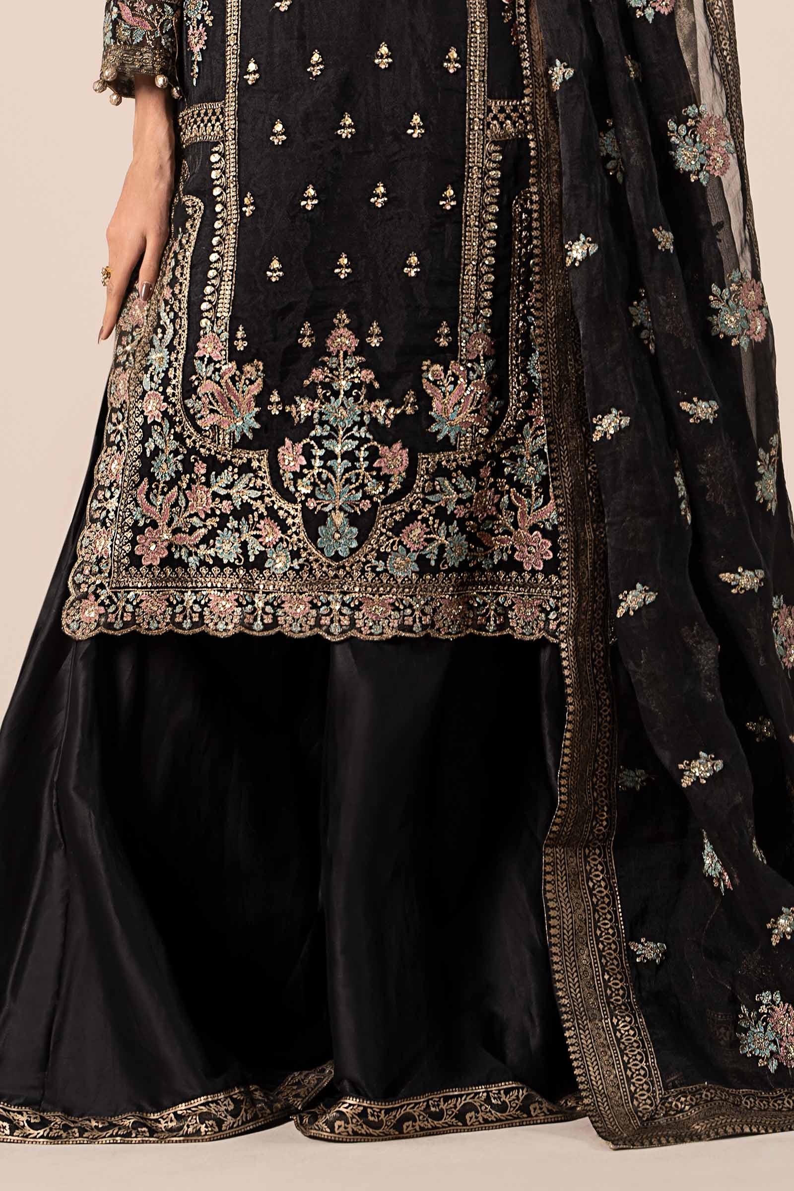 3 Piece Embroidered Organza Suit