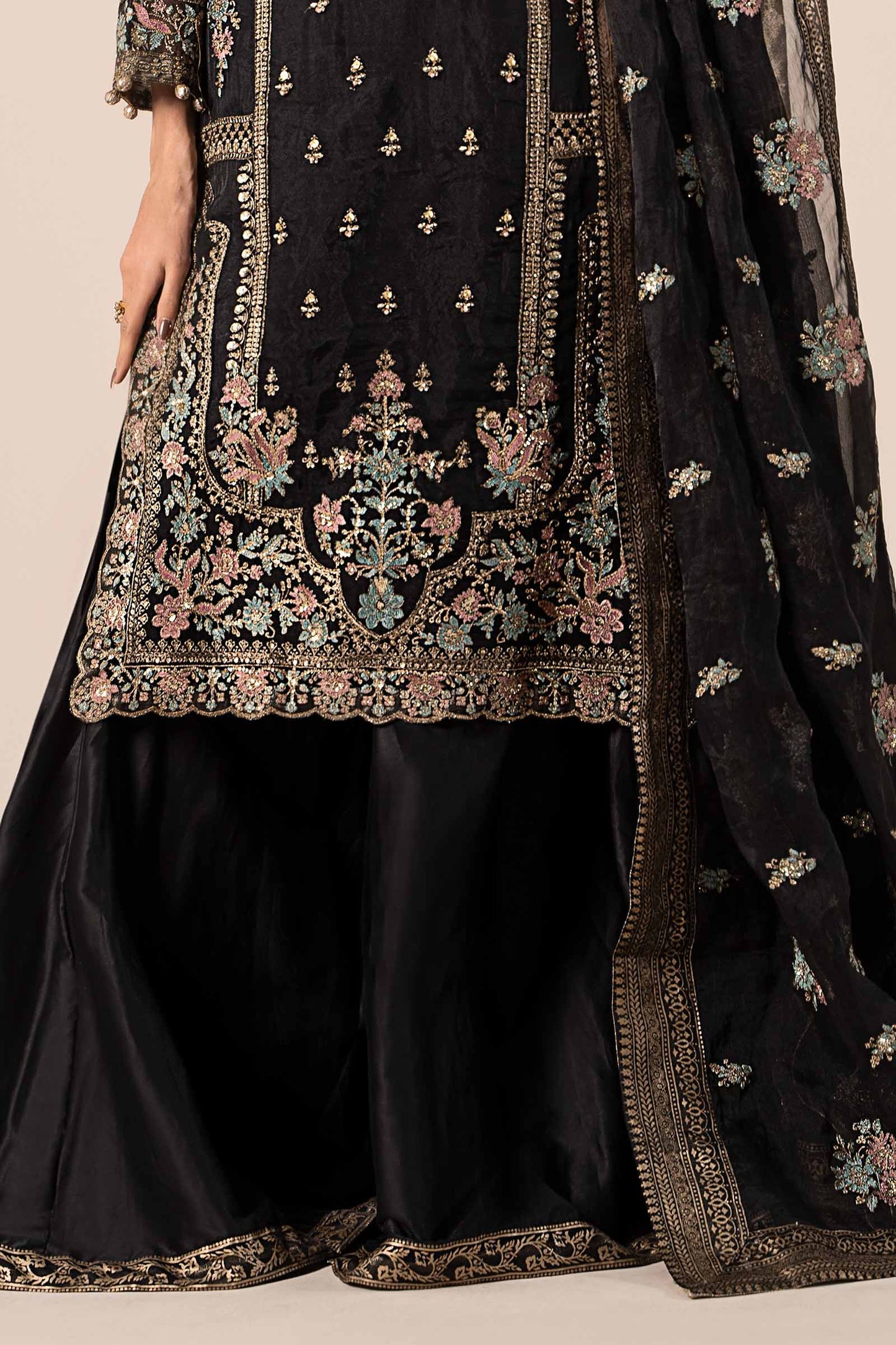 3 Piece Embroidered Organza Suit