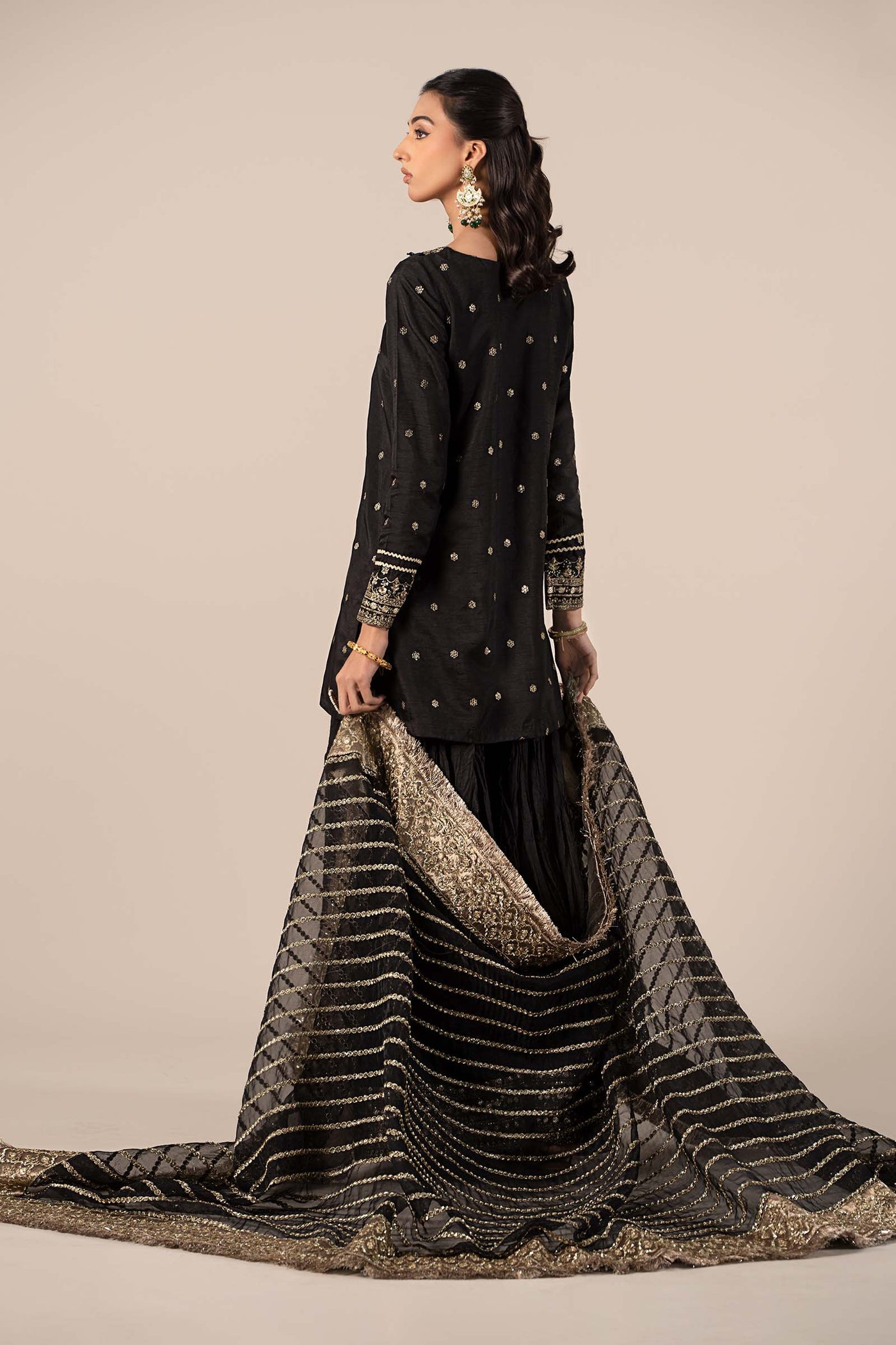 3 Piece Embroidered Raw Silk Suit