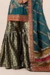 3 Piece Embroidered Raw Silk Suit