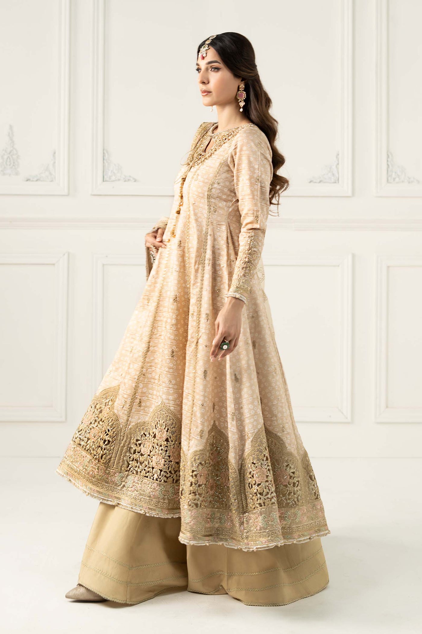 3 Piece Embroidered Raw Silk Suit | SF-EF25-32