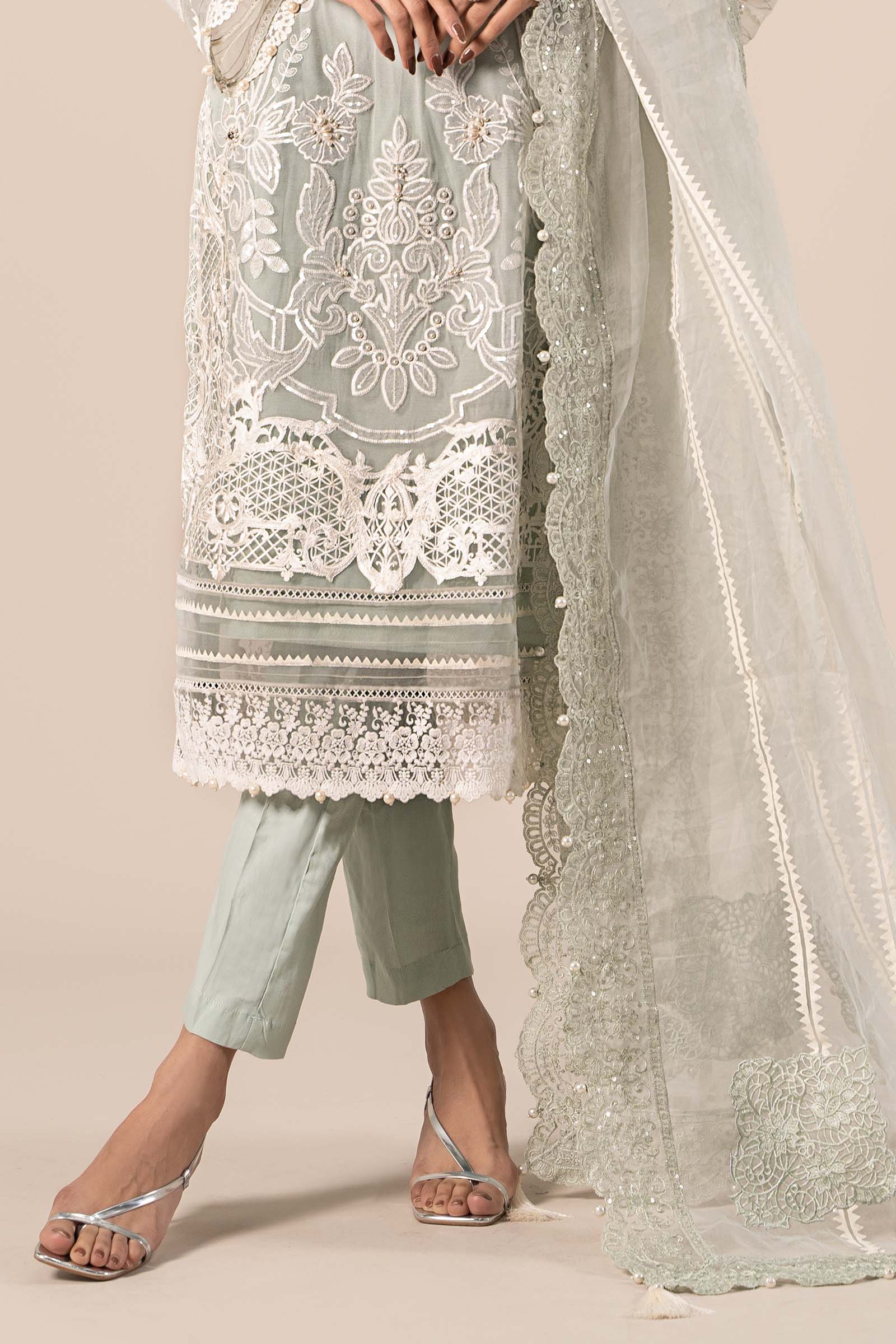 3 Piece Embroidered Chiffon Suit