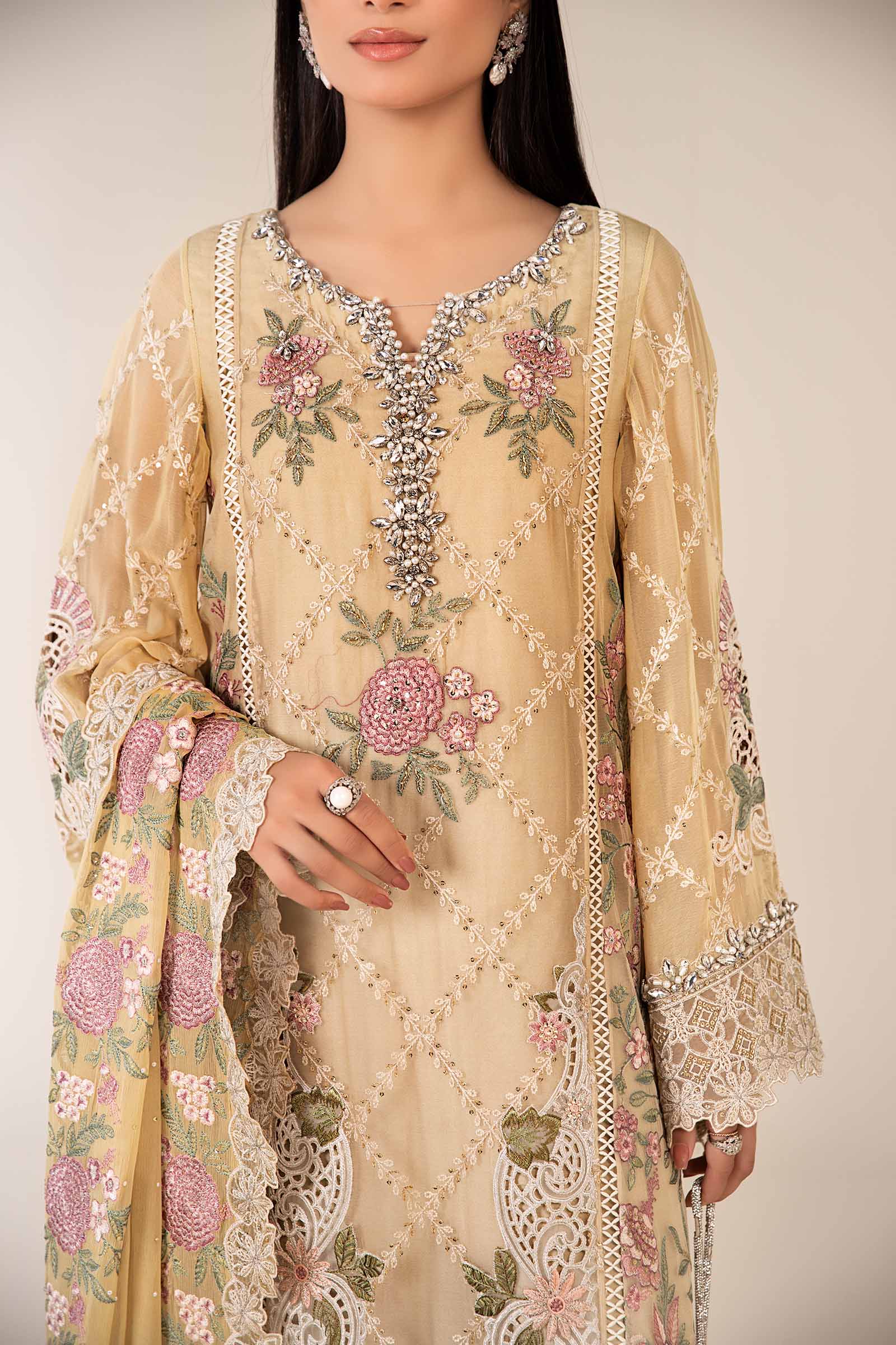 3 Piece Embroidered Chiffon Suit
