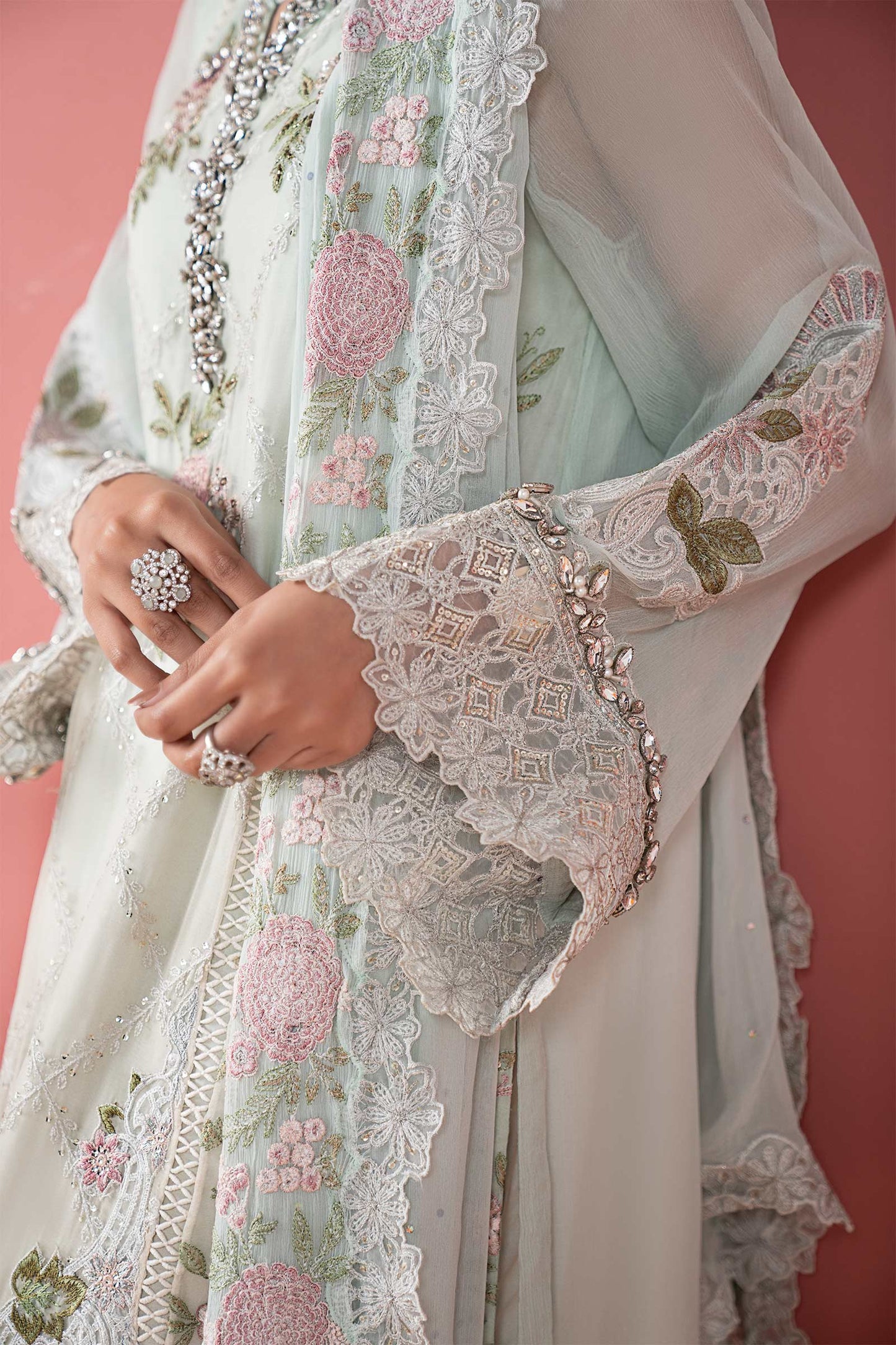 3 Piece Embroidered Chiffon Suit