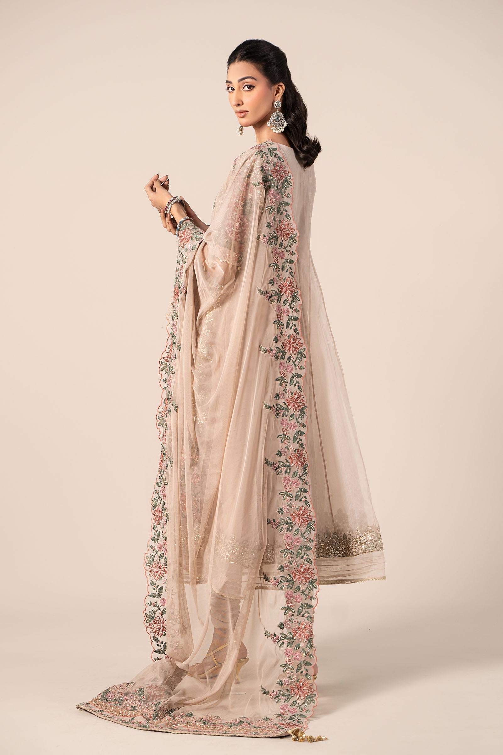 3 Piece Embroidered Organza Suit