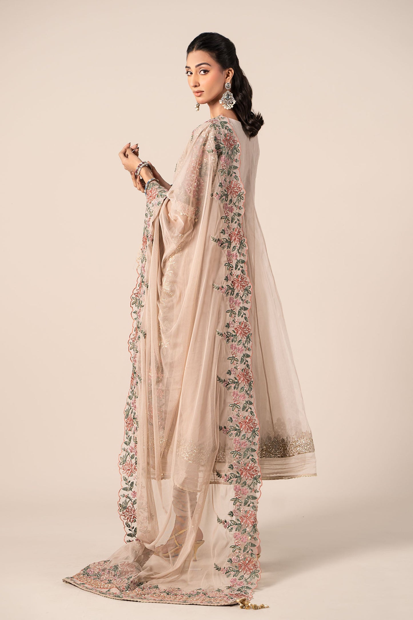 3 Piece Embroidered Organza Suit