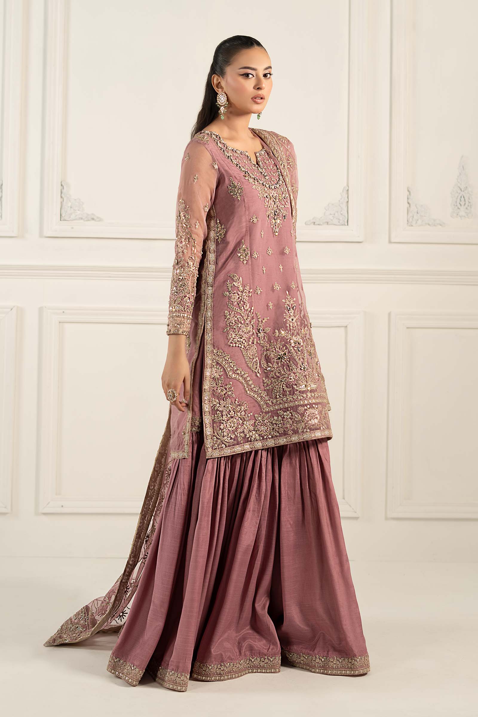 3 Piece Embroidered Organza Suit