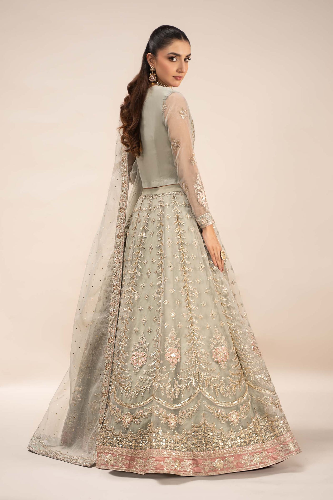 3 Piece Embroidered Organza Suit