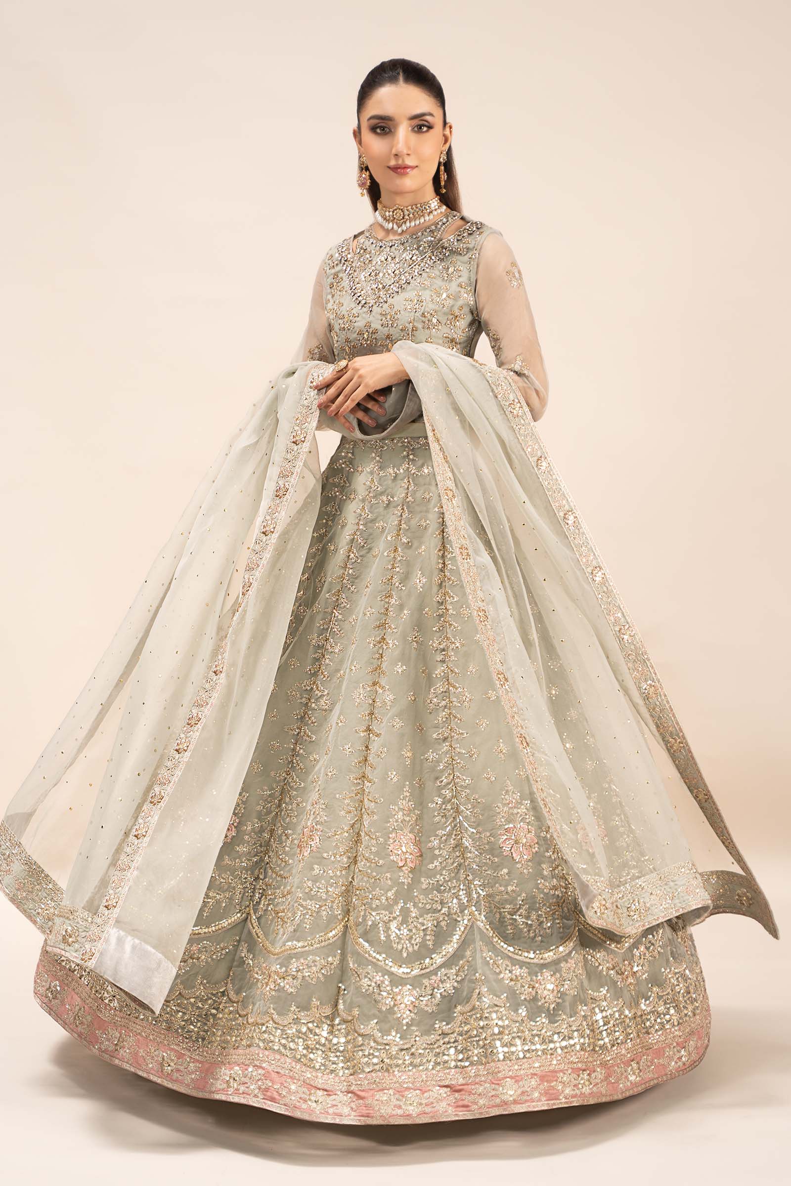 3 Piece Embroidered Organza Suit