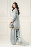 3 Piece Embroidered Raw Silk Suit