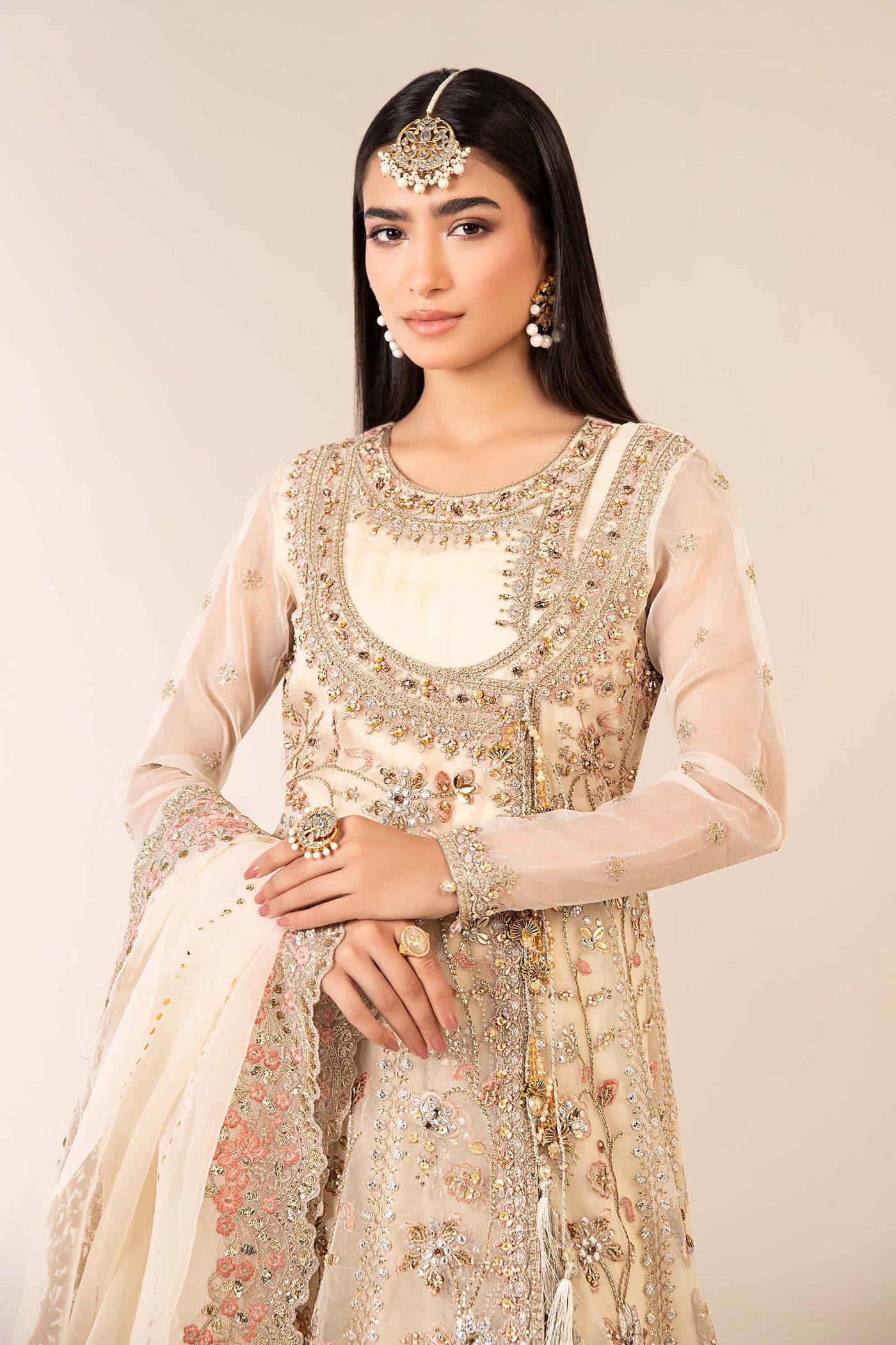 3 Piece Embroidered Organza Suit | SF-EF25-64