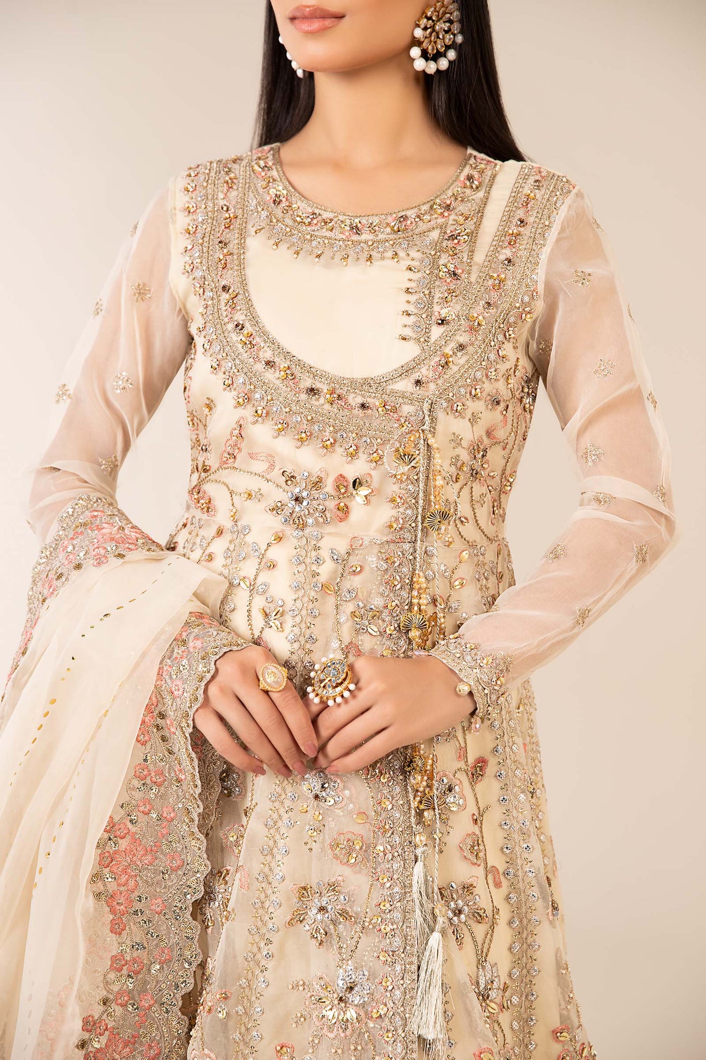 3 Piece Embroidered Organza Suit | SF-EF25-64