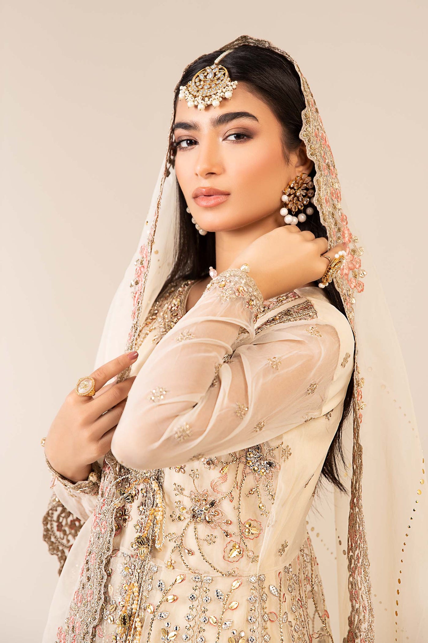 3 Piece Embroidered Organza Suit | SF-EF25-64