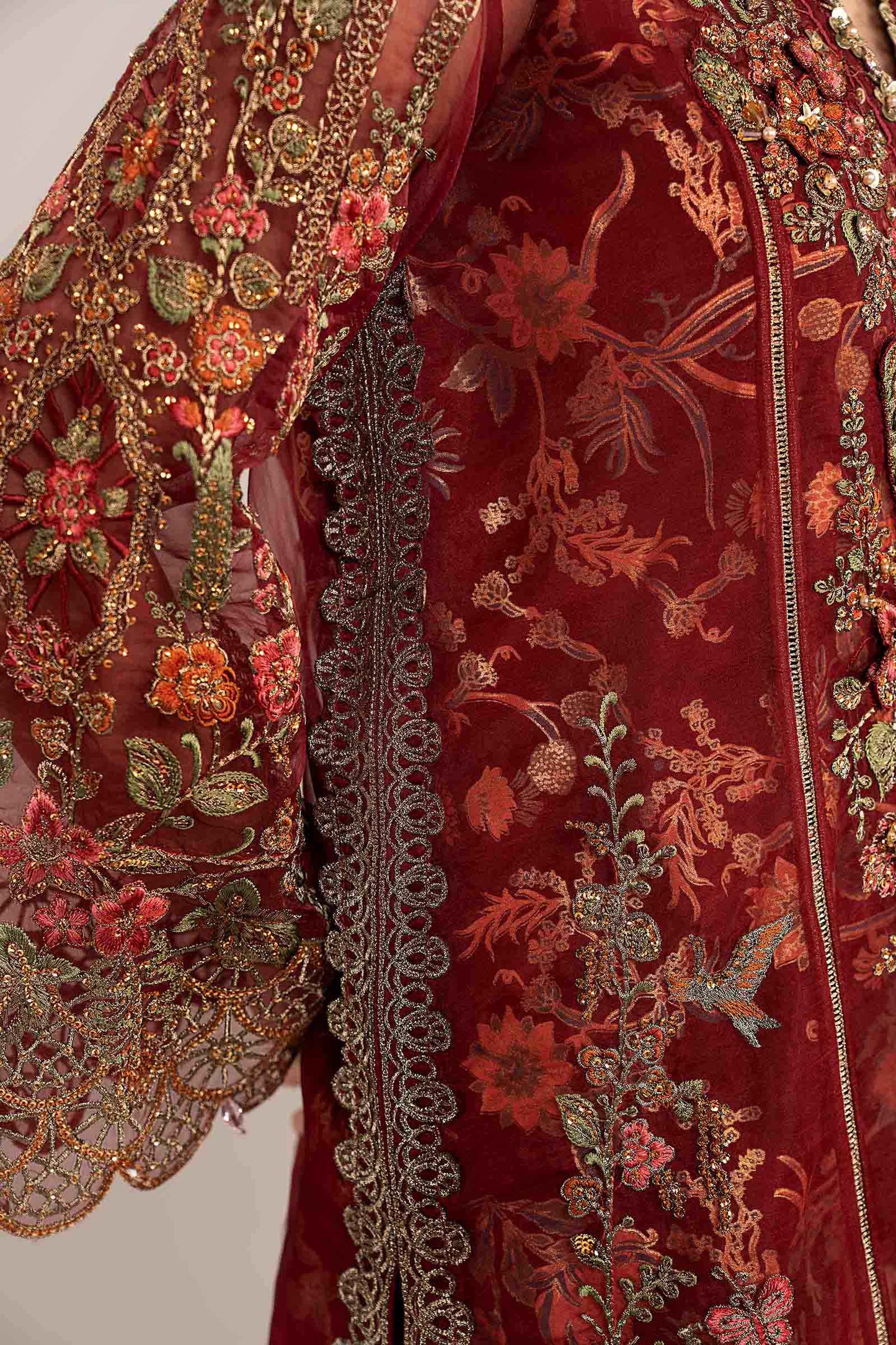 3 Piece Embroidered Organza Suit