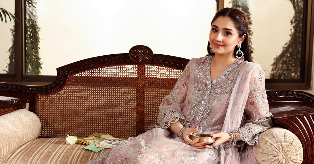 3 Piece Embroidered Organza Suit