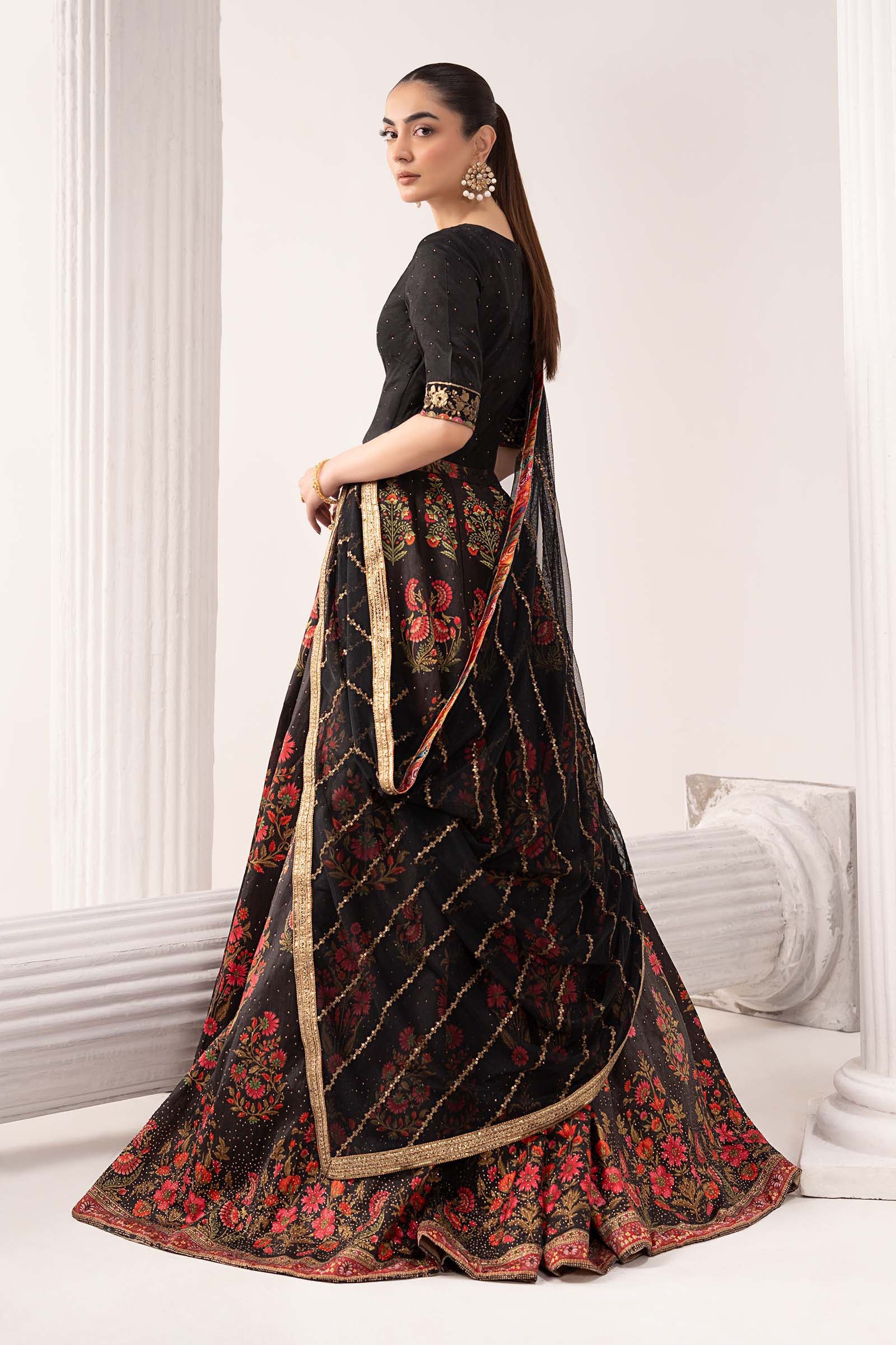 3 Piece Embroidered Raw Silk Suit