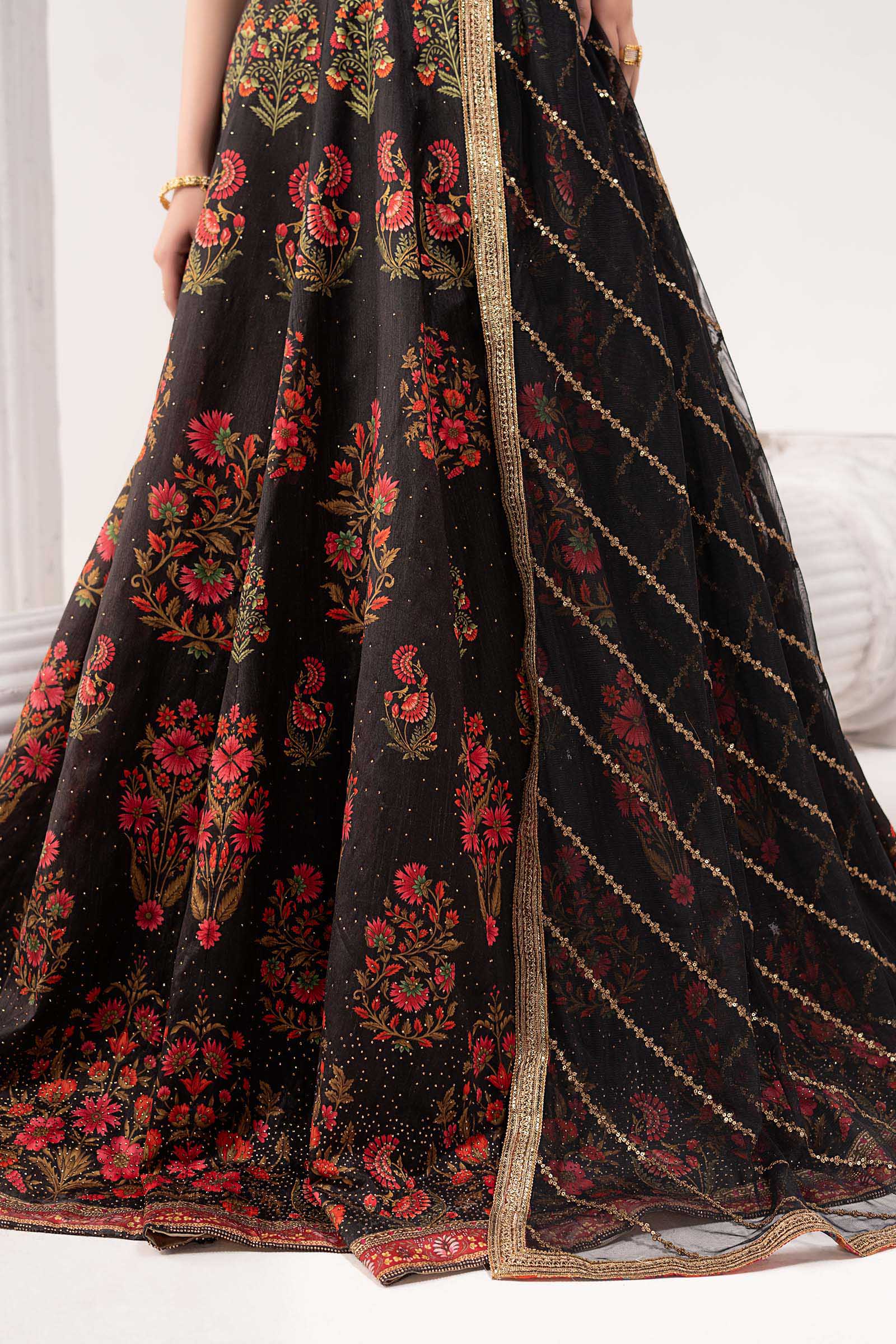 3 Piece Embroidered Raw Silk Suit