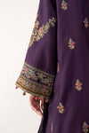 3 Piece Embroidered Raw Silk Suit