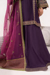 3 Piece Embroidered Raw Silk Suit