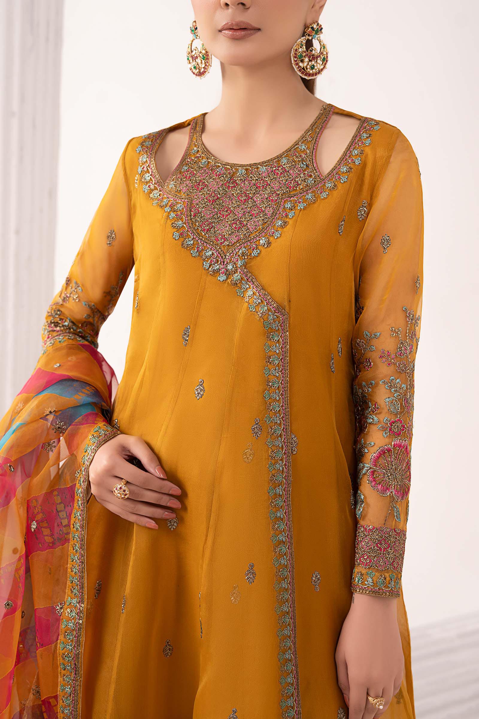 3 Piece Embroidered Organza Suit