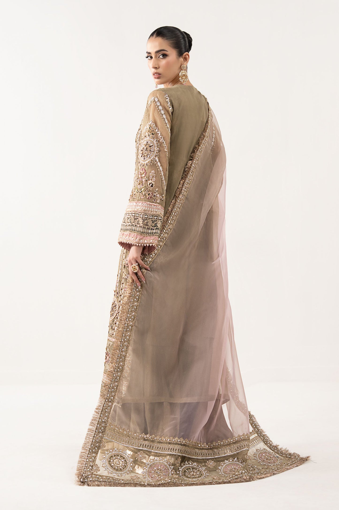 3 Piece Embroidered Organza Suit