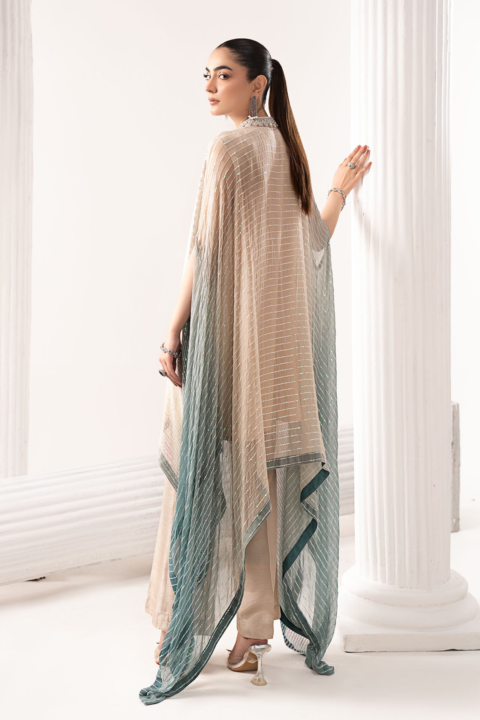 3 Piece Embroidered Chiffon Suit