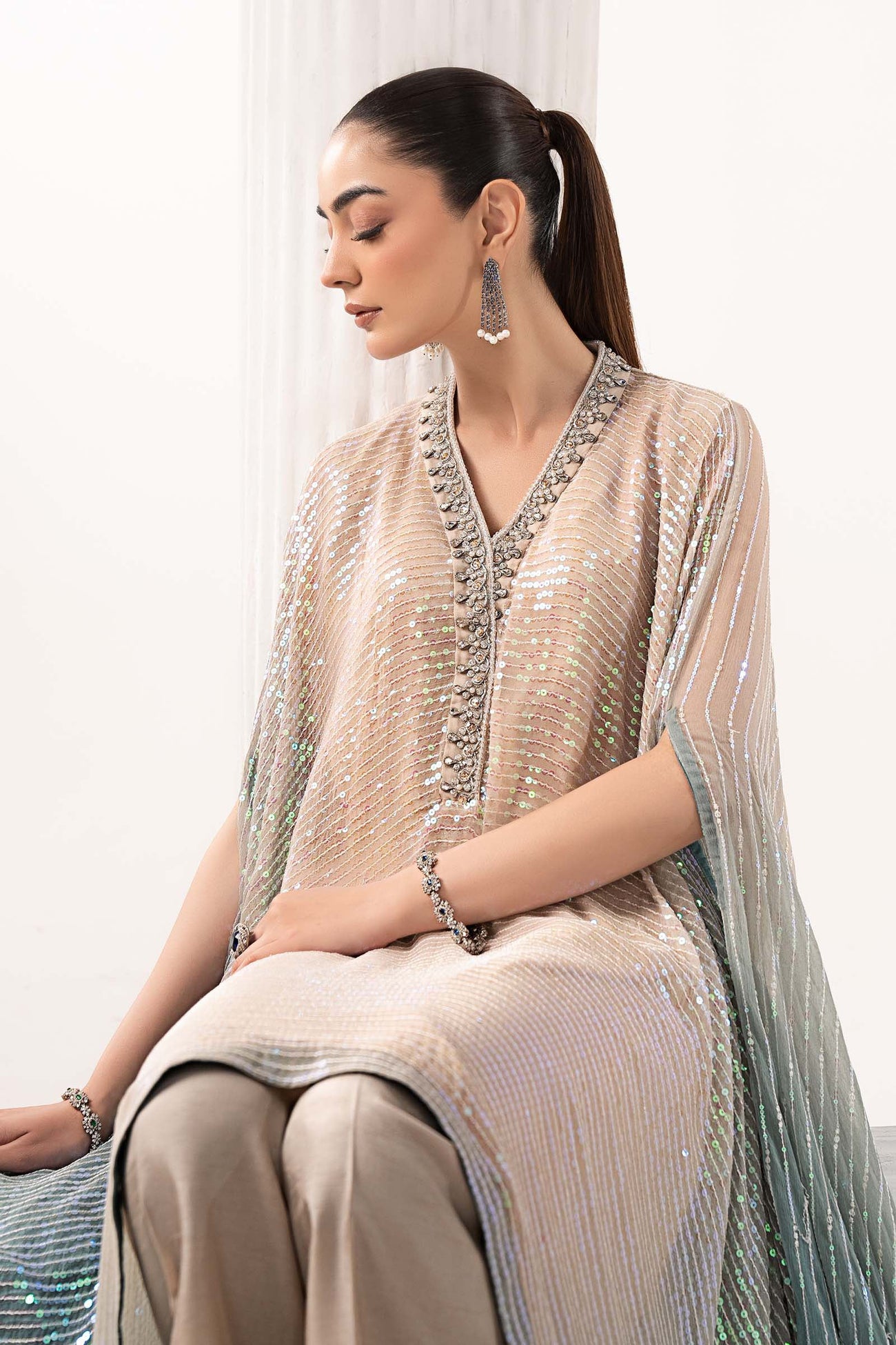 3 Piece Embroidered Chiffon Suit