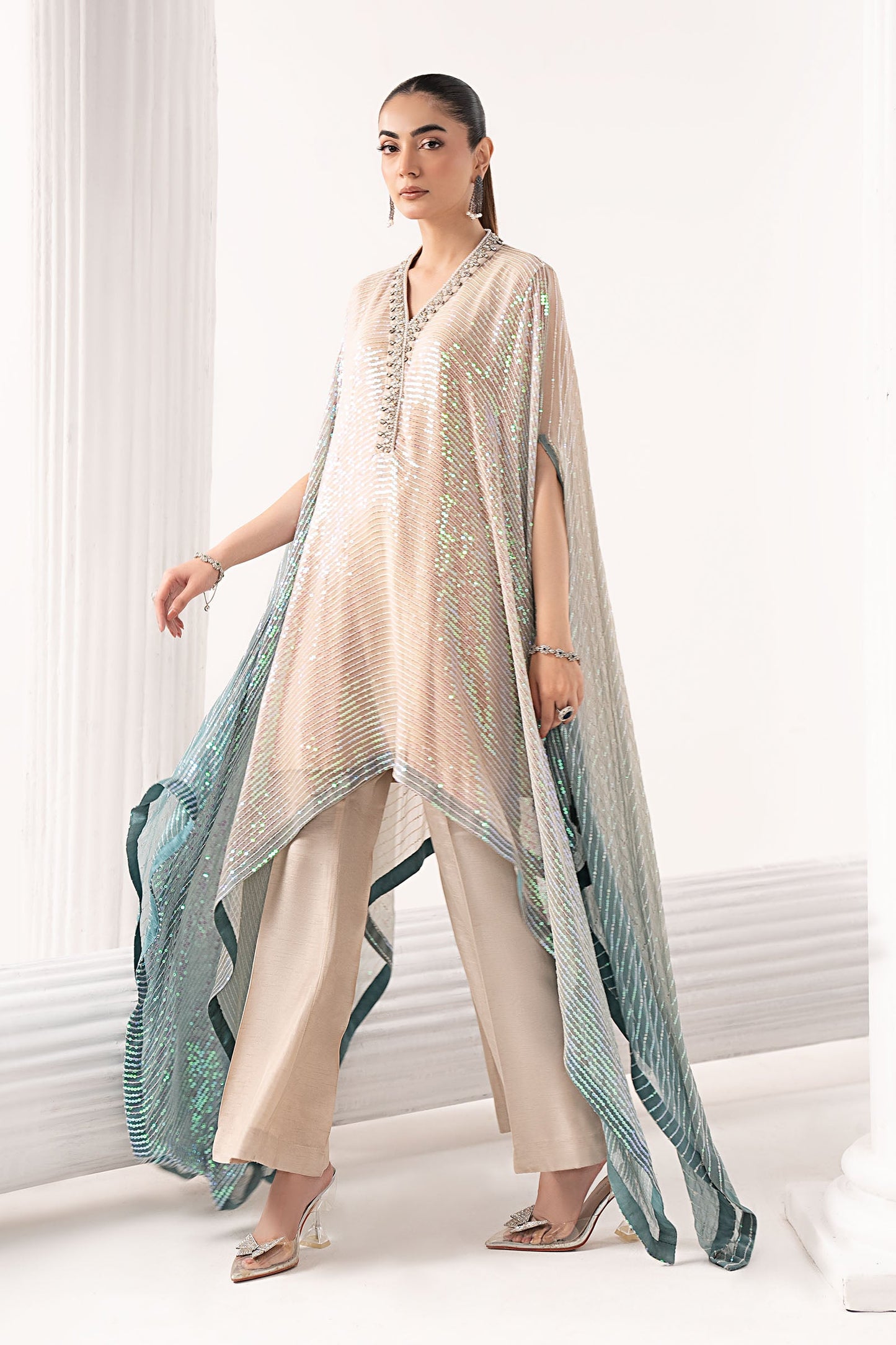 3 Piece Embroidered Chiffon Suit