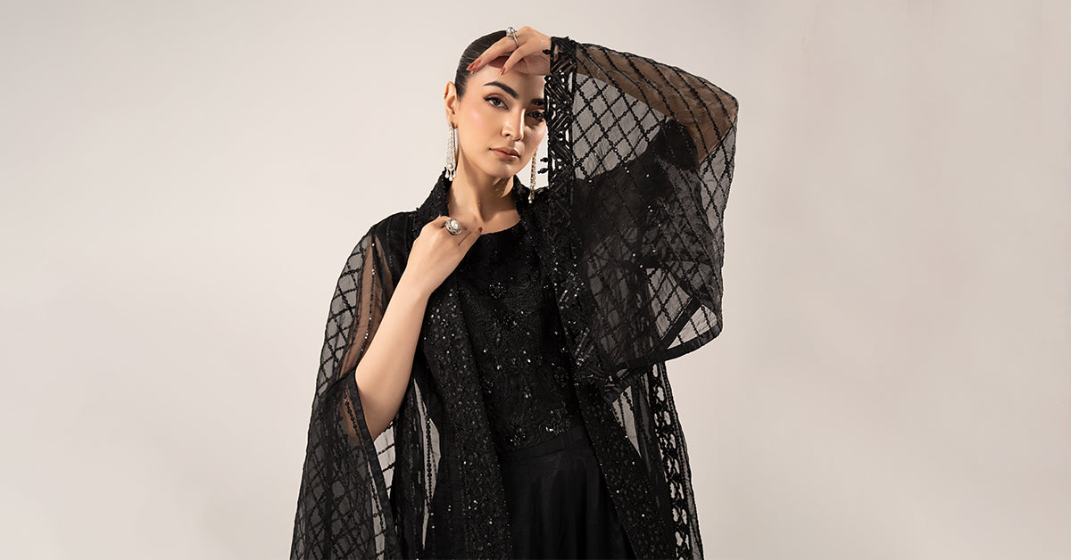 3 Piece Embroidered Organza Suit