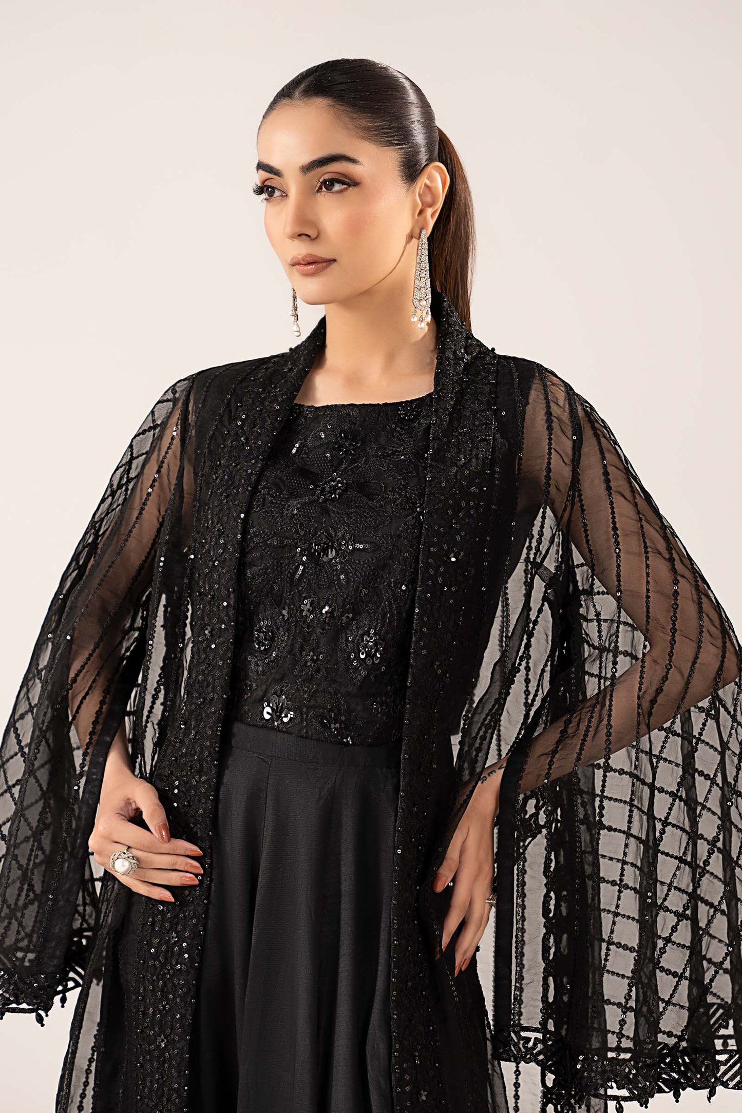 3 Piece Embroidered Organza Suit