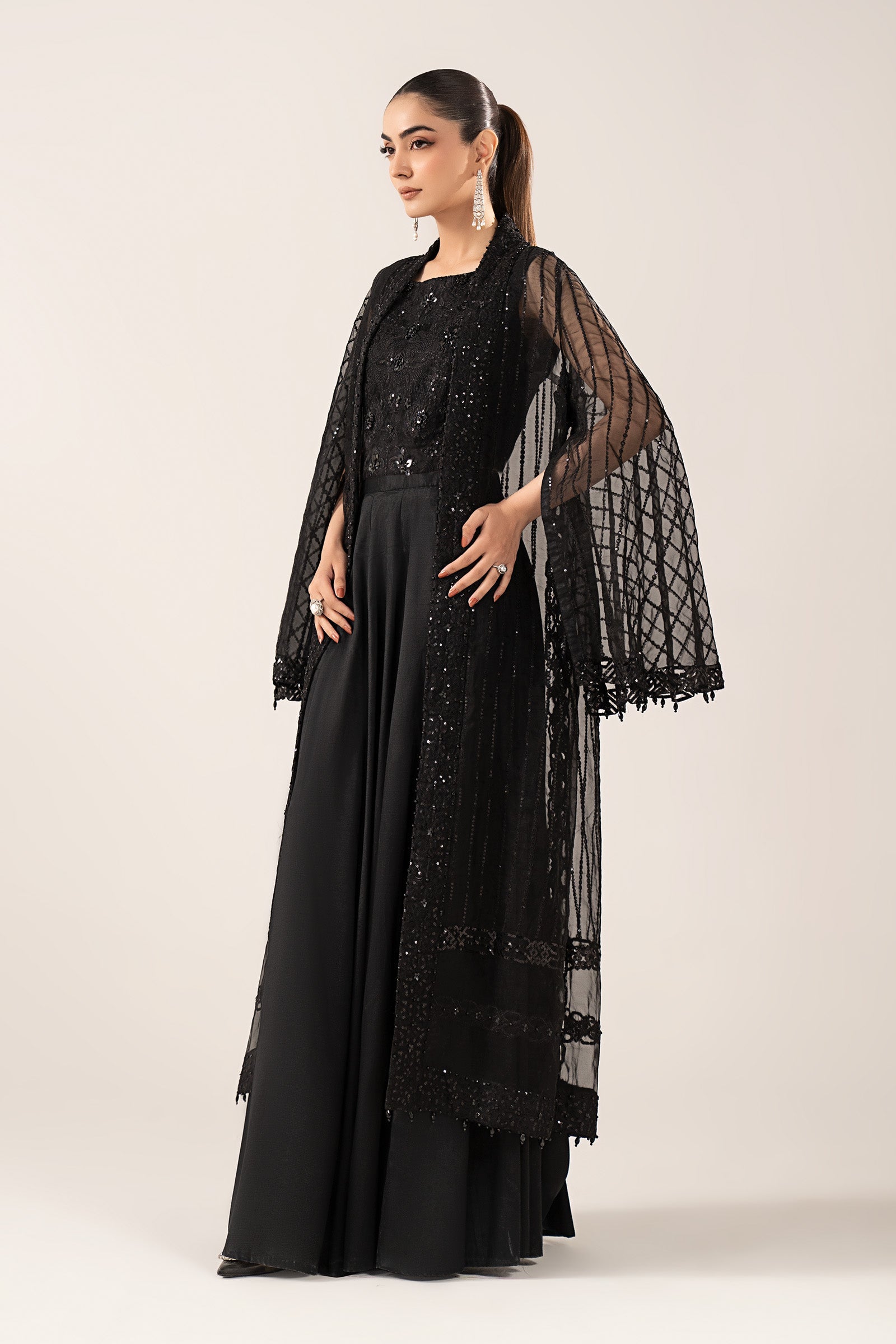 3 Piece Embroidered Organza Suit