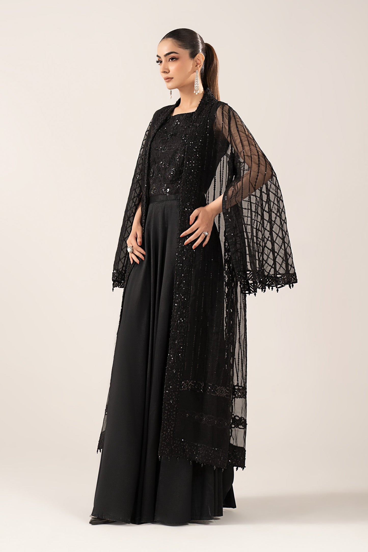 3 Piece Embroidered Organza Suit