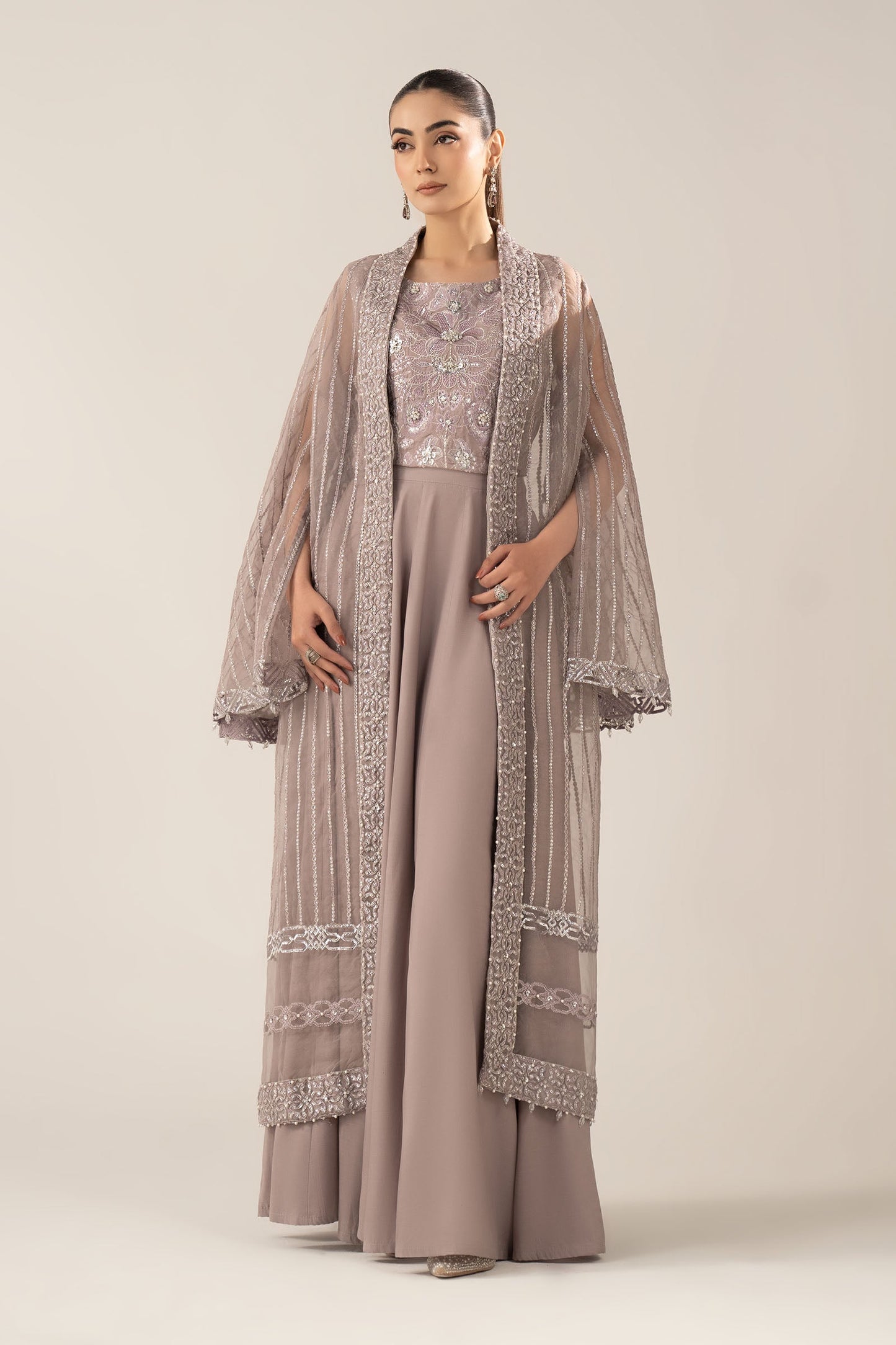 3 Piece Embroidered Organza Suit