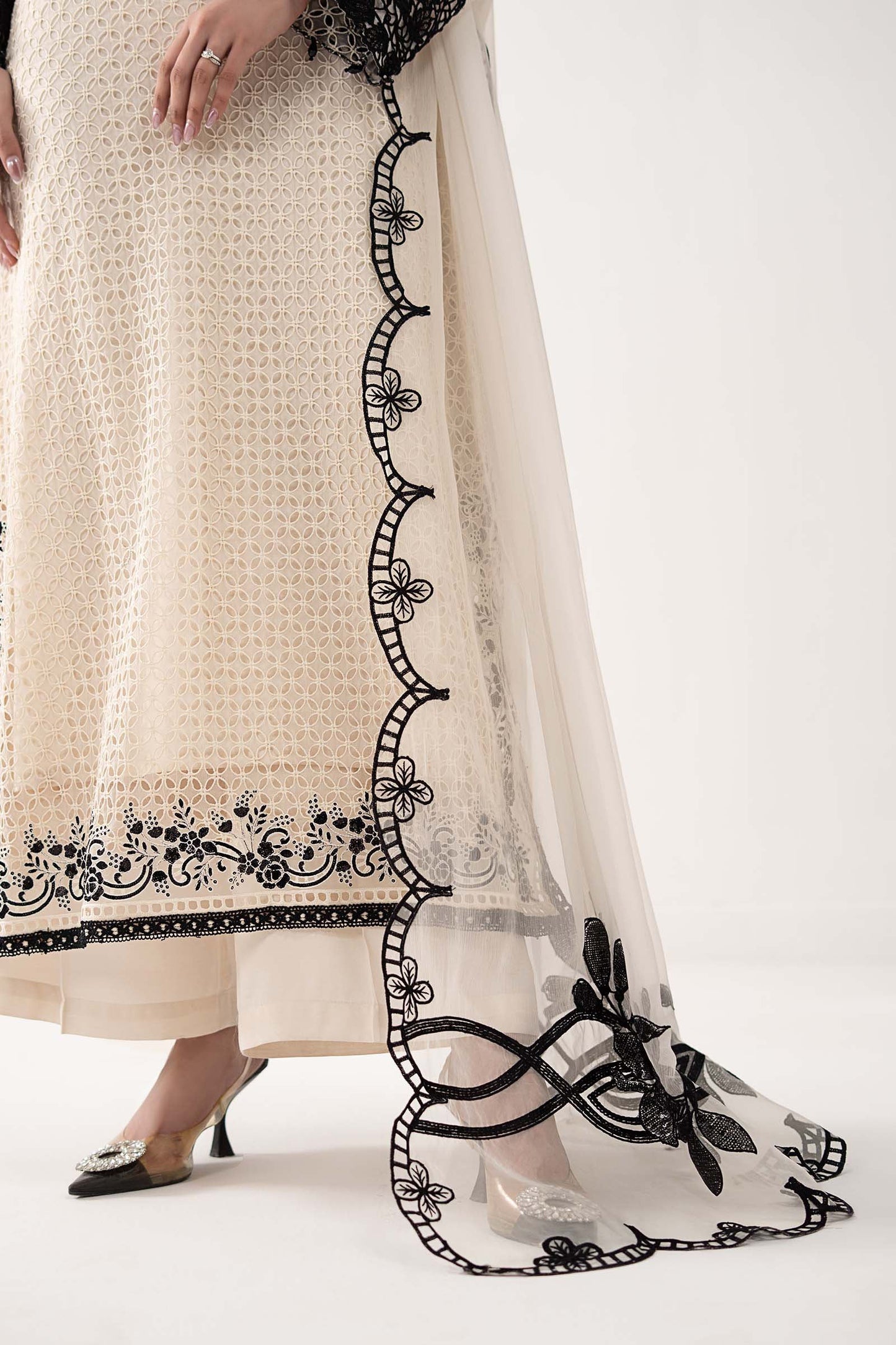 3 Piece Embroidered Chiffon Suit