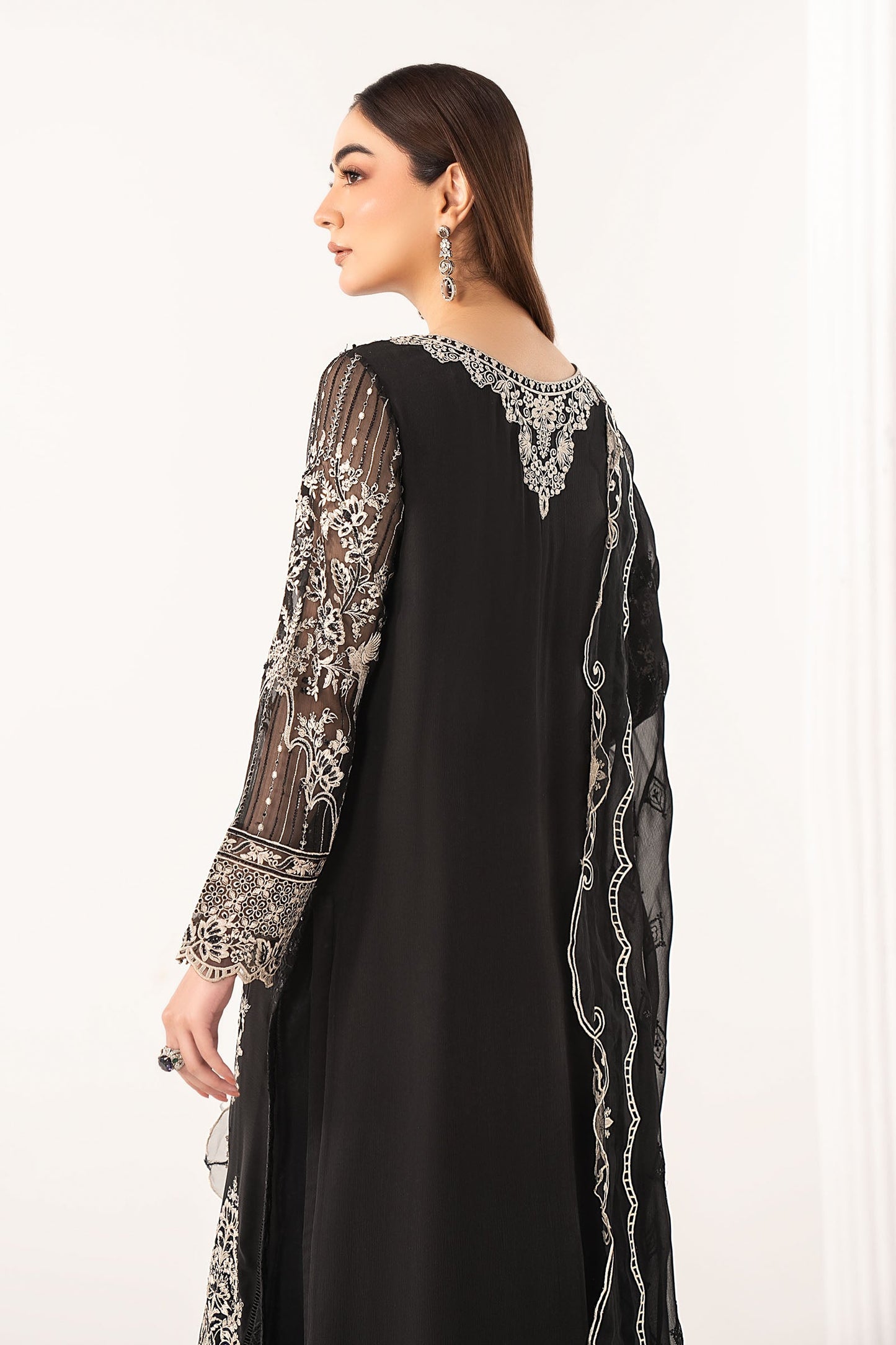 3 Piece Embroidered Chiffon Suit