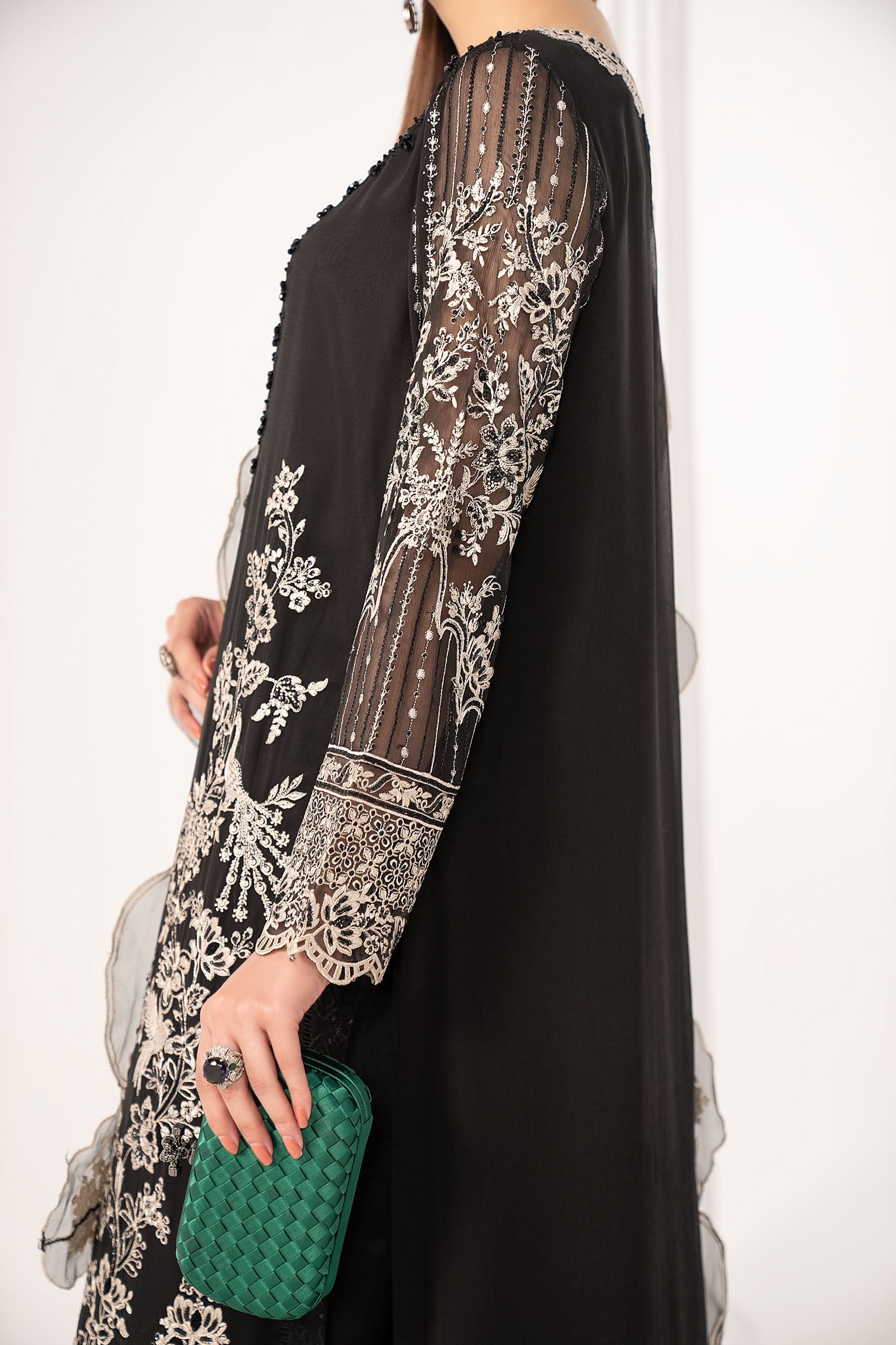 3 Piece Embroidered Chiffon Suit