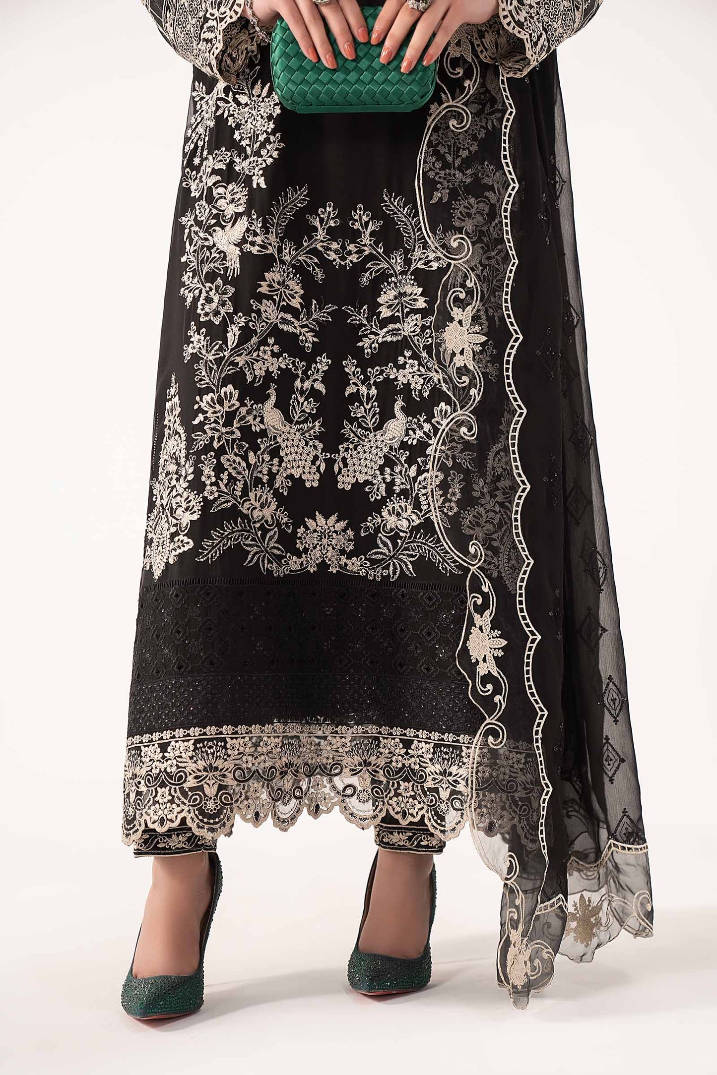 3 Piece Embroidered Chiffon Suit